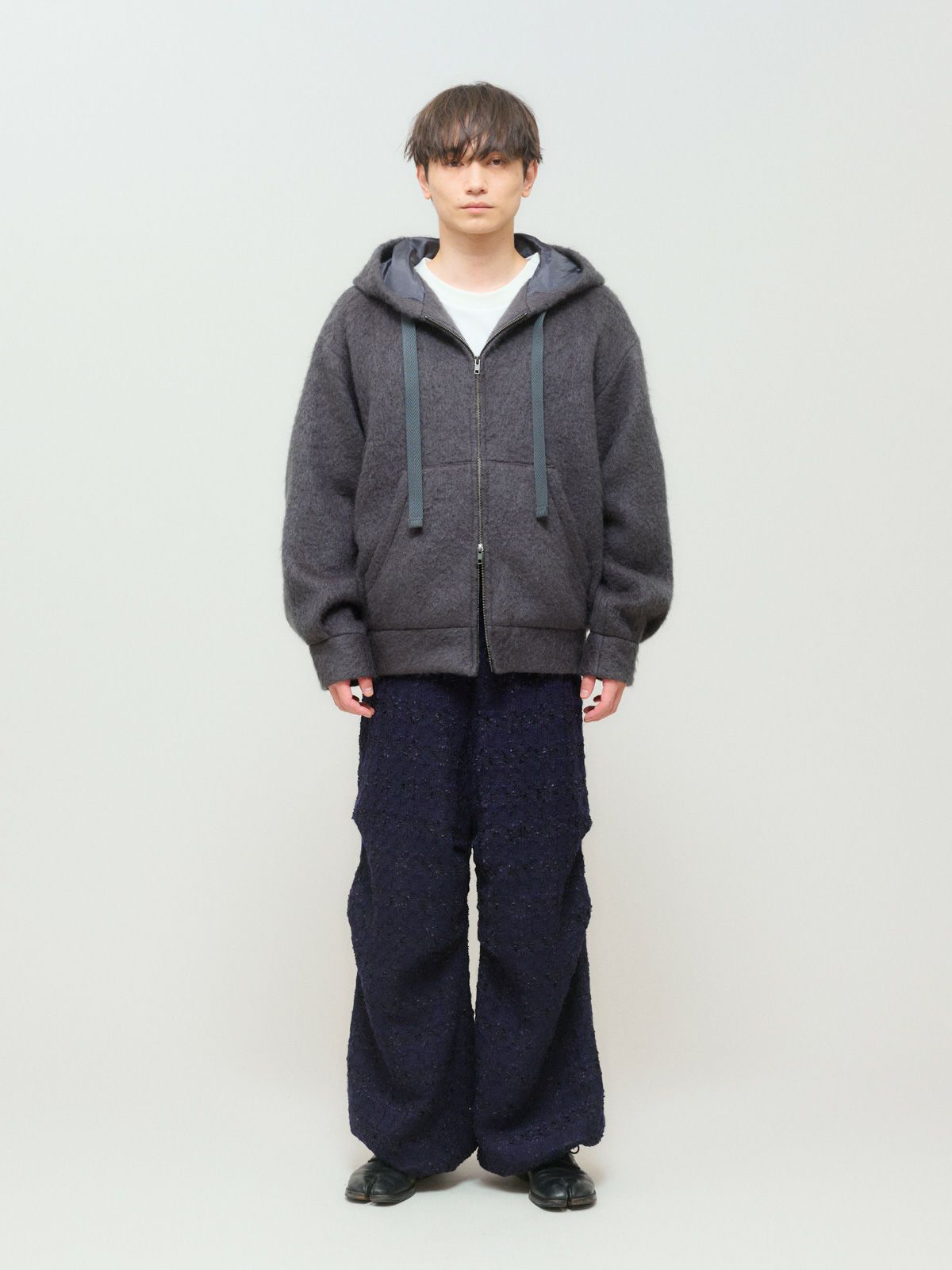 bright tweed parachute pants