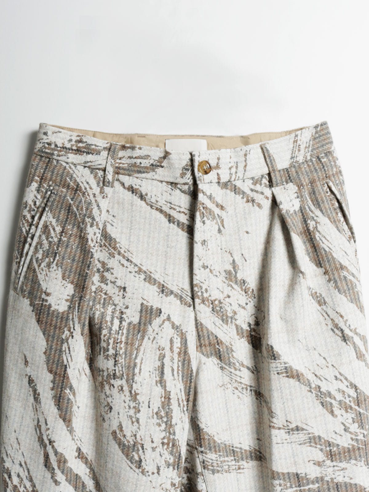 ツイードチェックかすみプリントパンツ(3-1645)