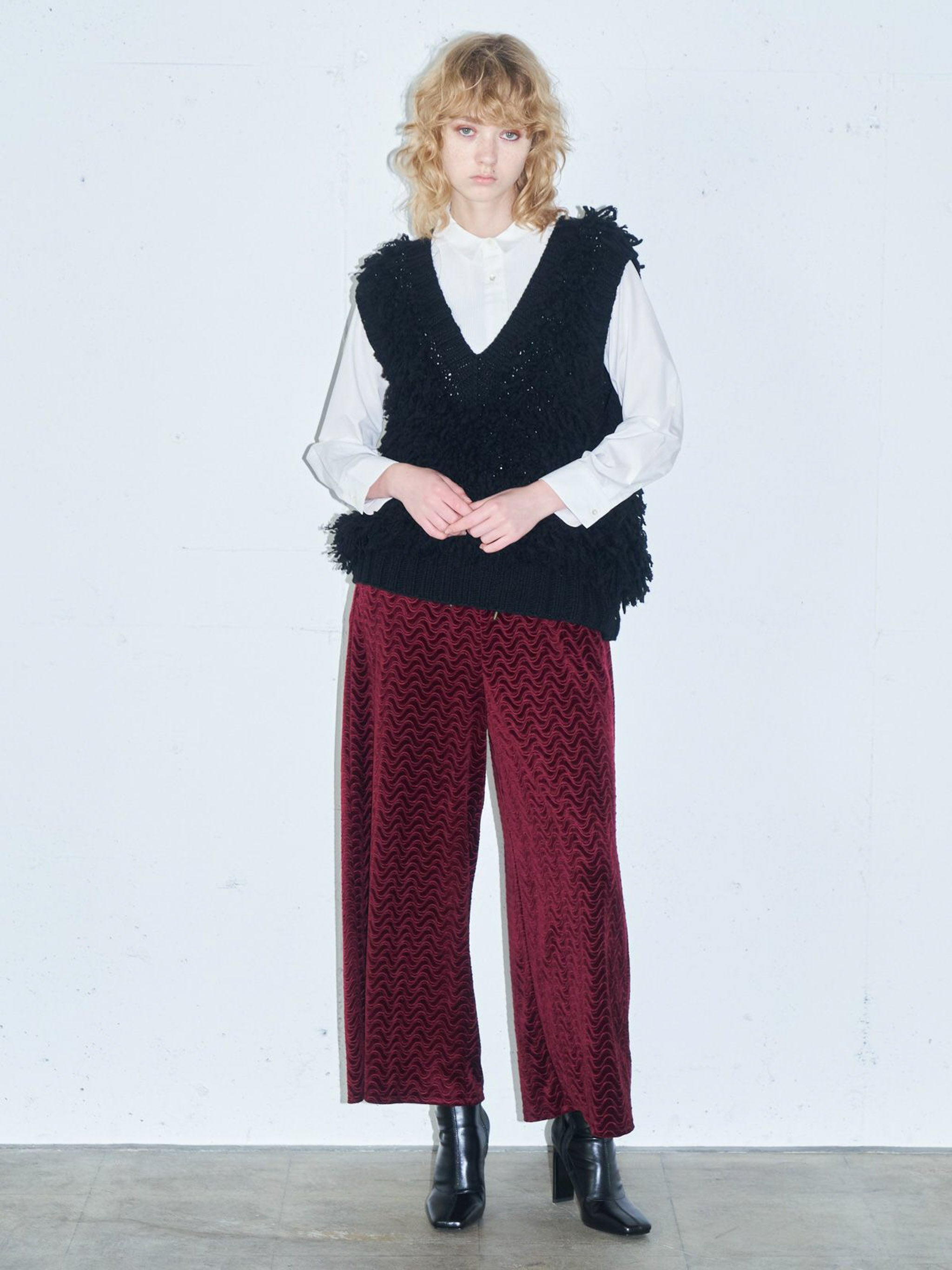 ピンティングベロアワイドパンツ(3-1319)