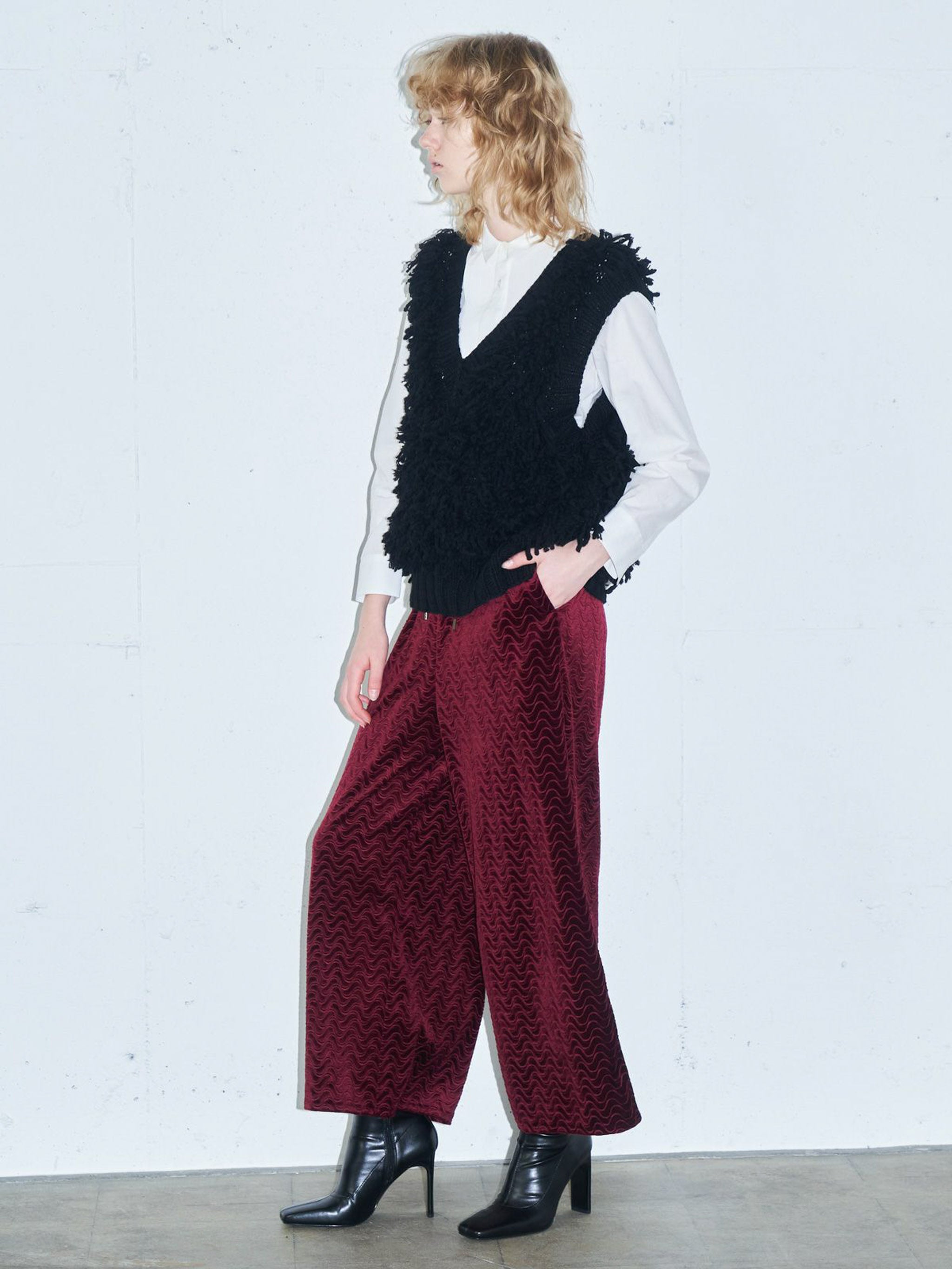 ピンティングベロアワイドパンツ(3-1319)