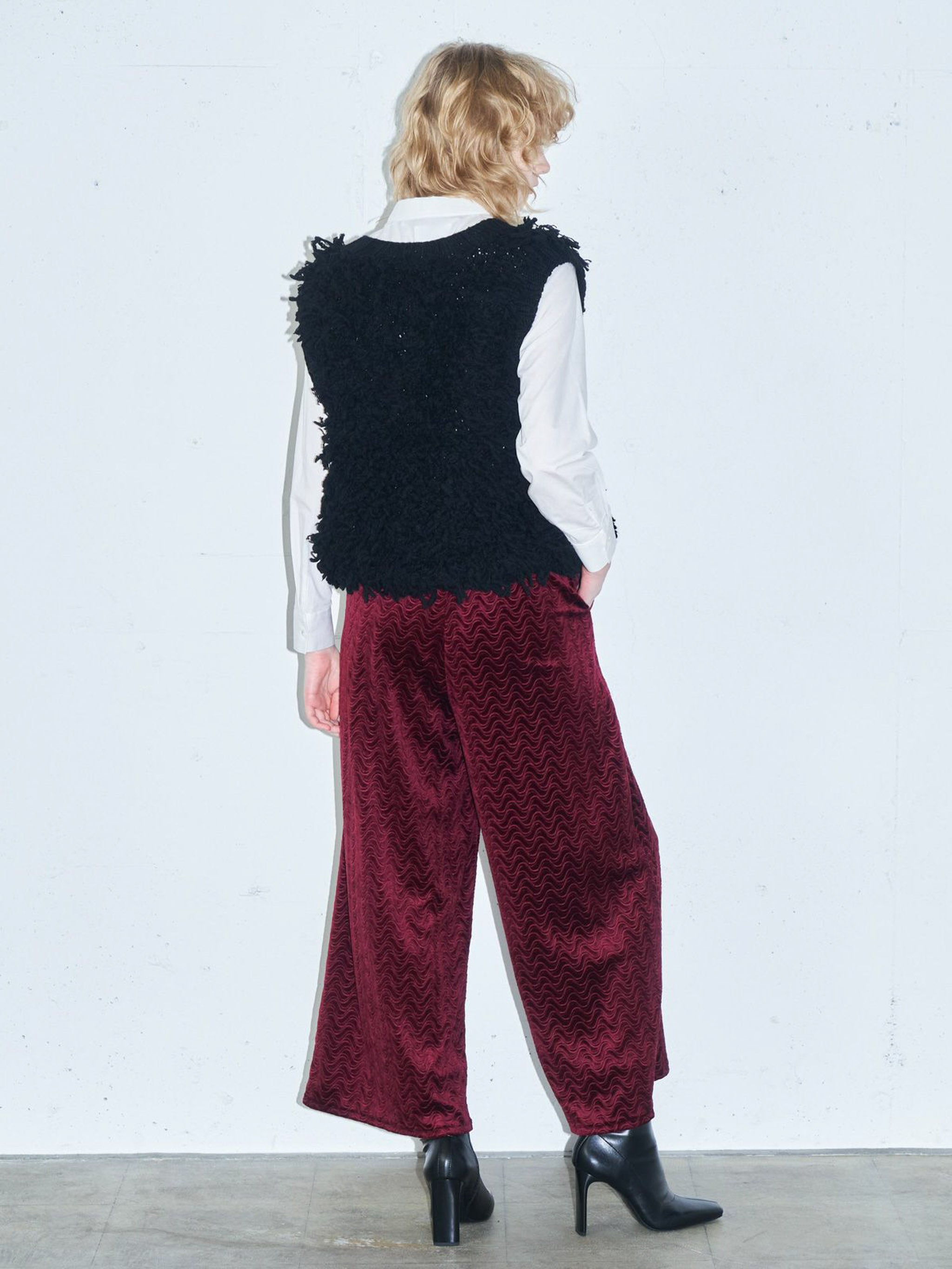 ピンティングベロアワイドパンツ(3-1319)