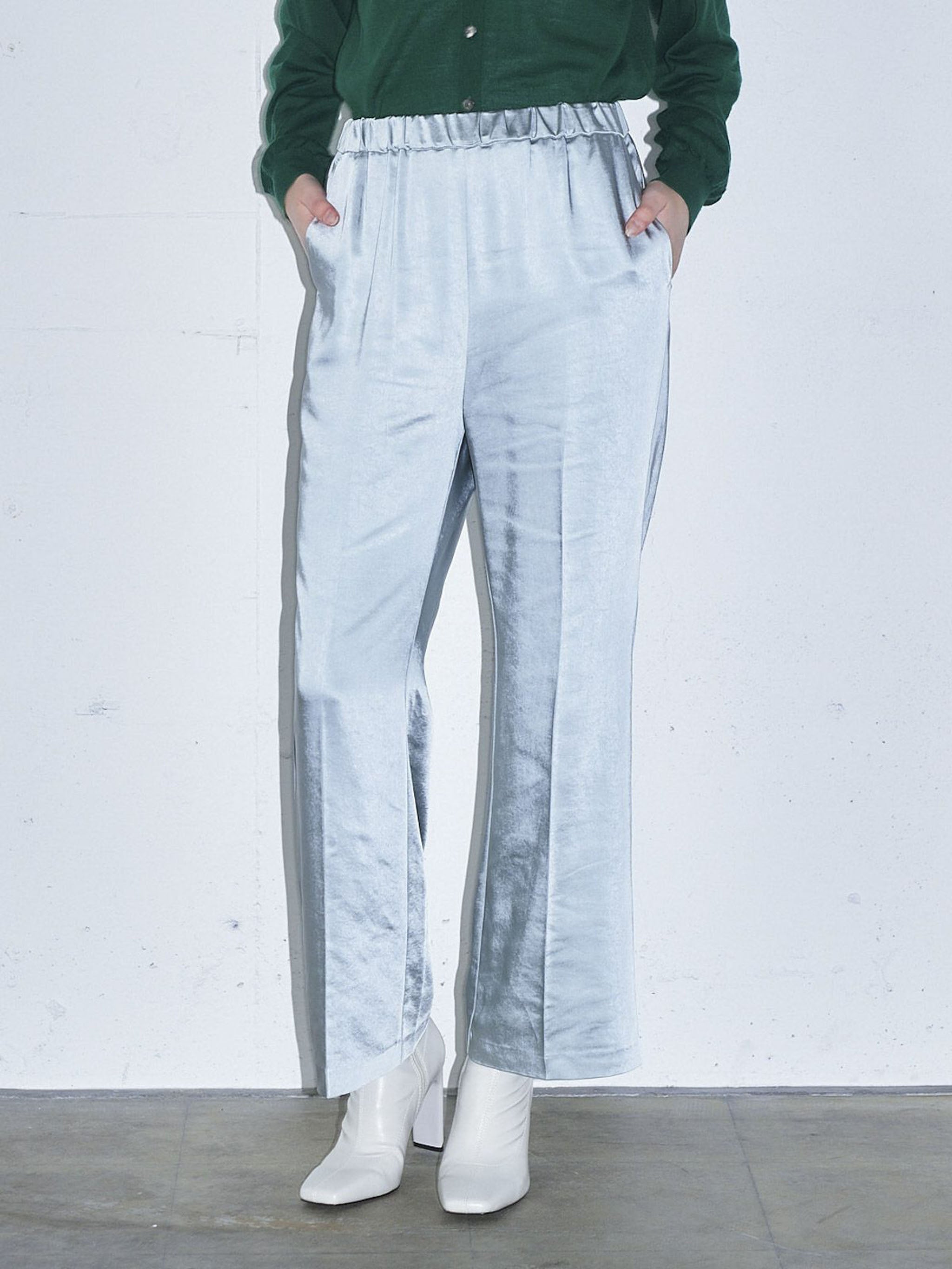 センタープレスサテンイージーパンツ(3-1048)