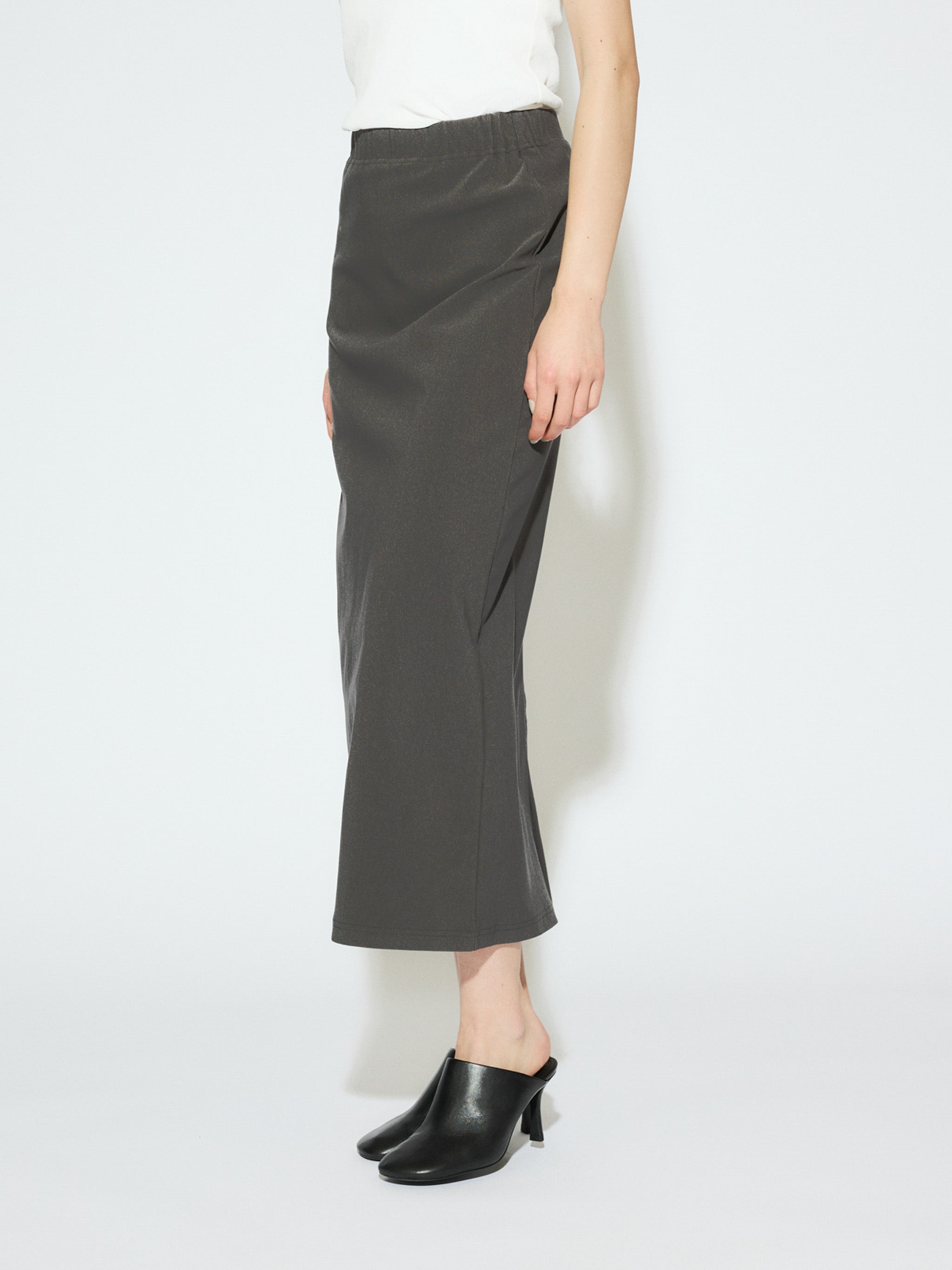 rib fit long skirt
