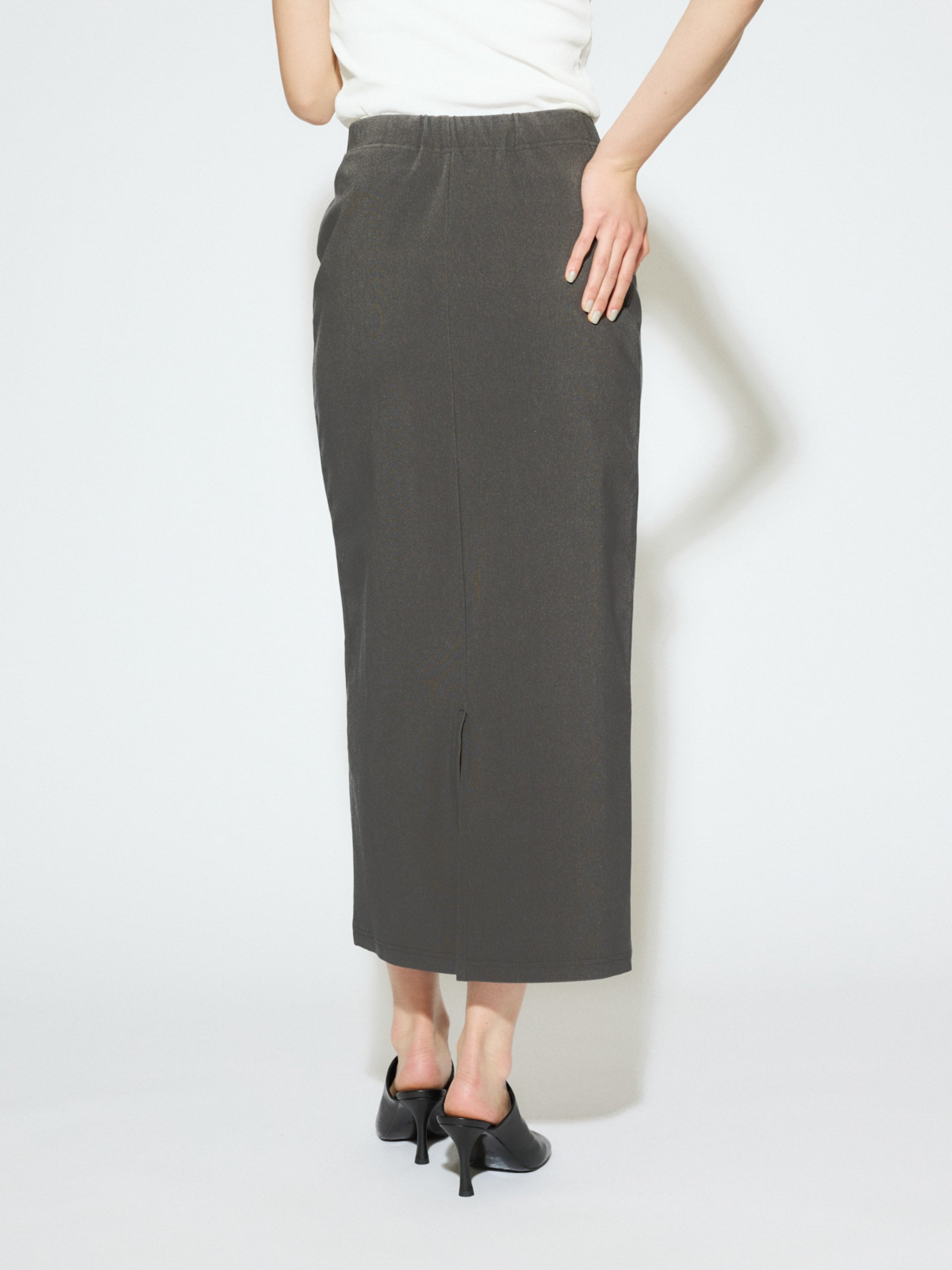rib fit long skirt