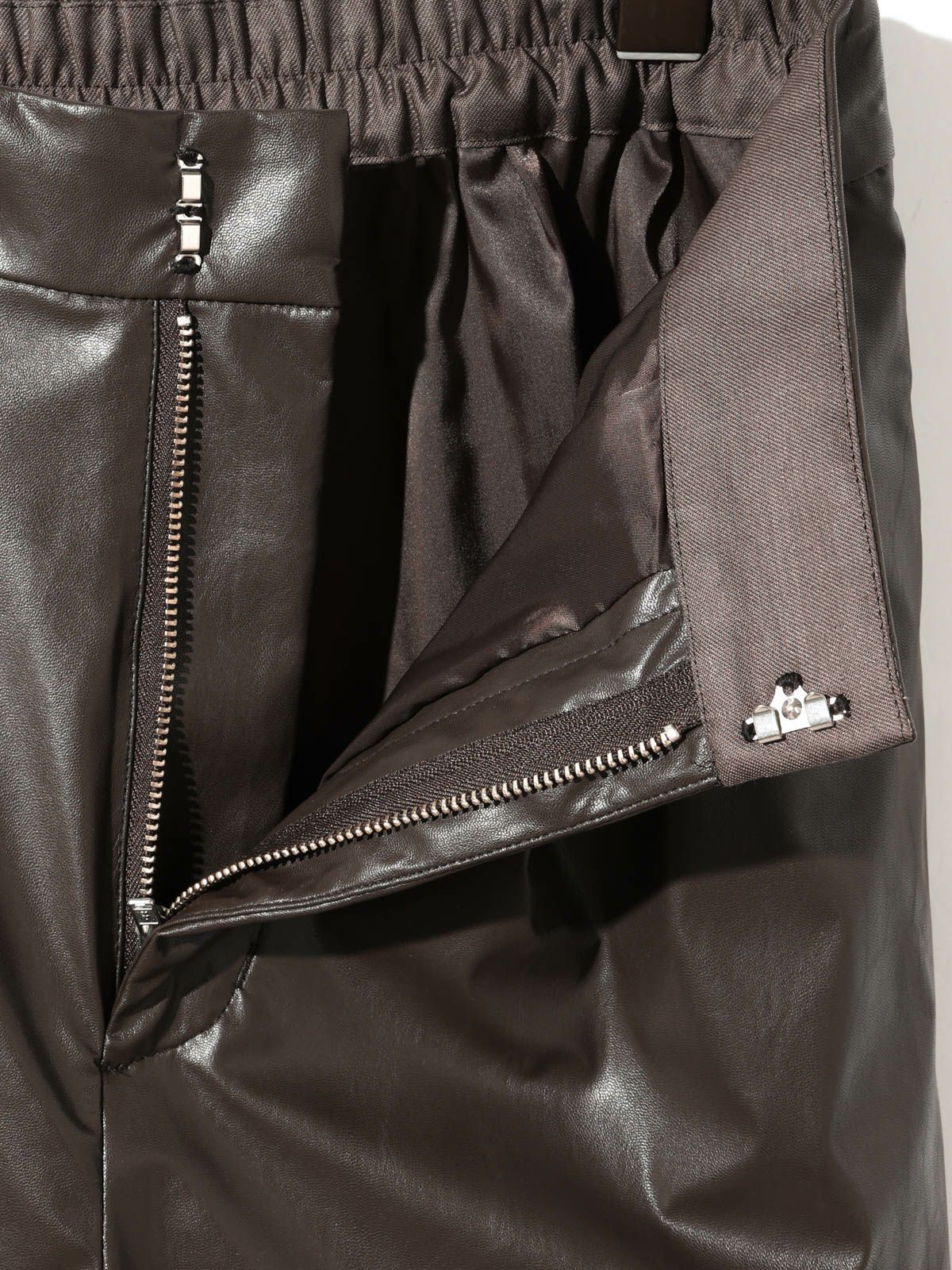 synthetic leather short pants