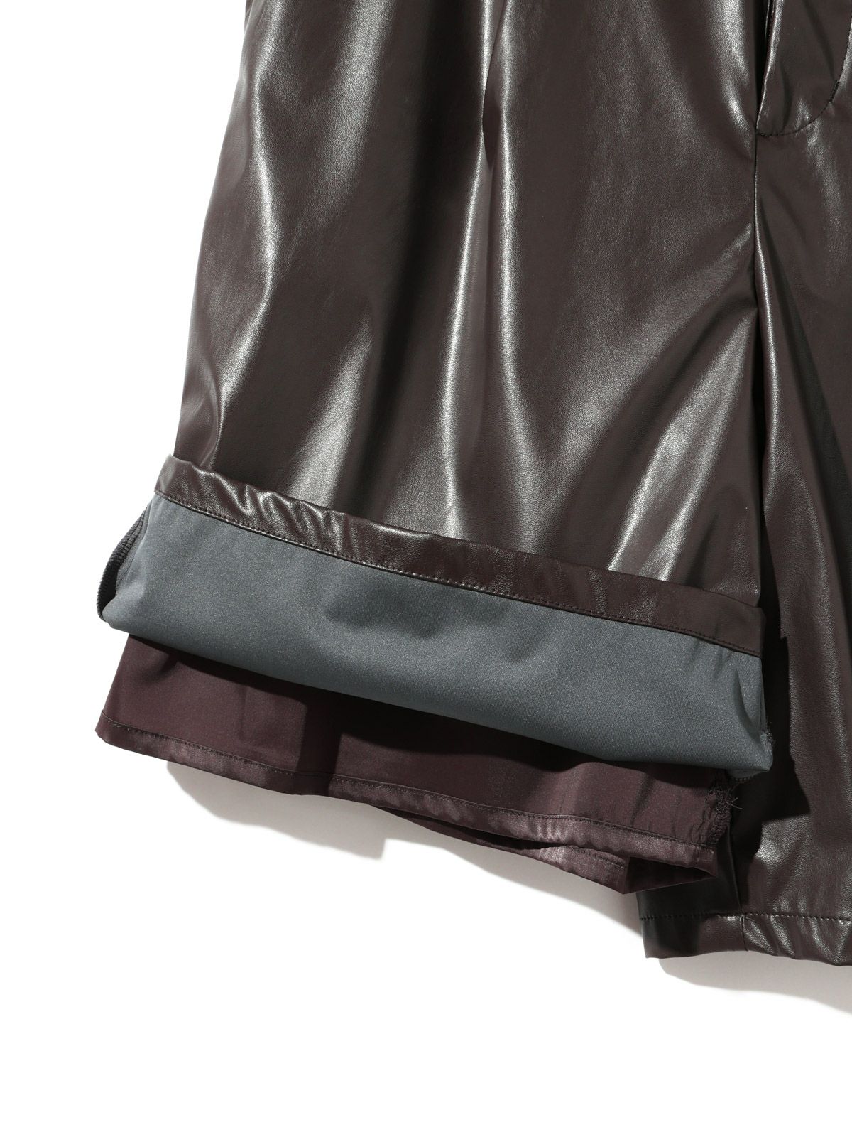 synthetic leather short pants