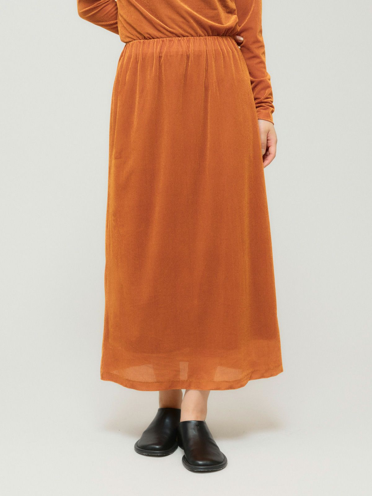 sheer velour rib skirt