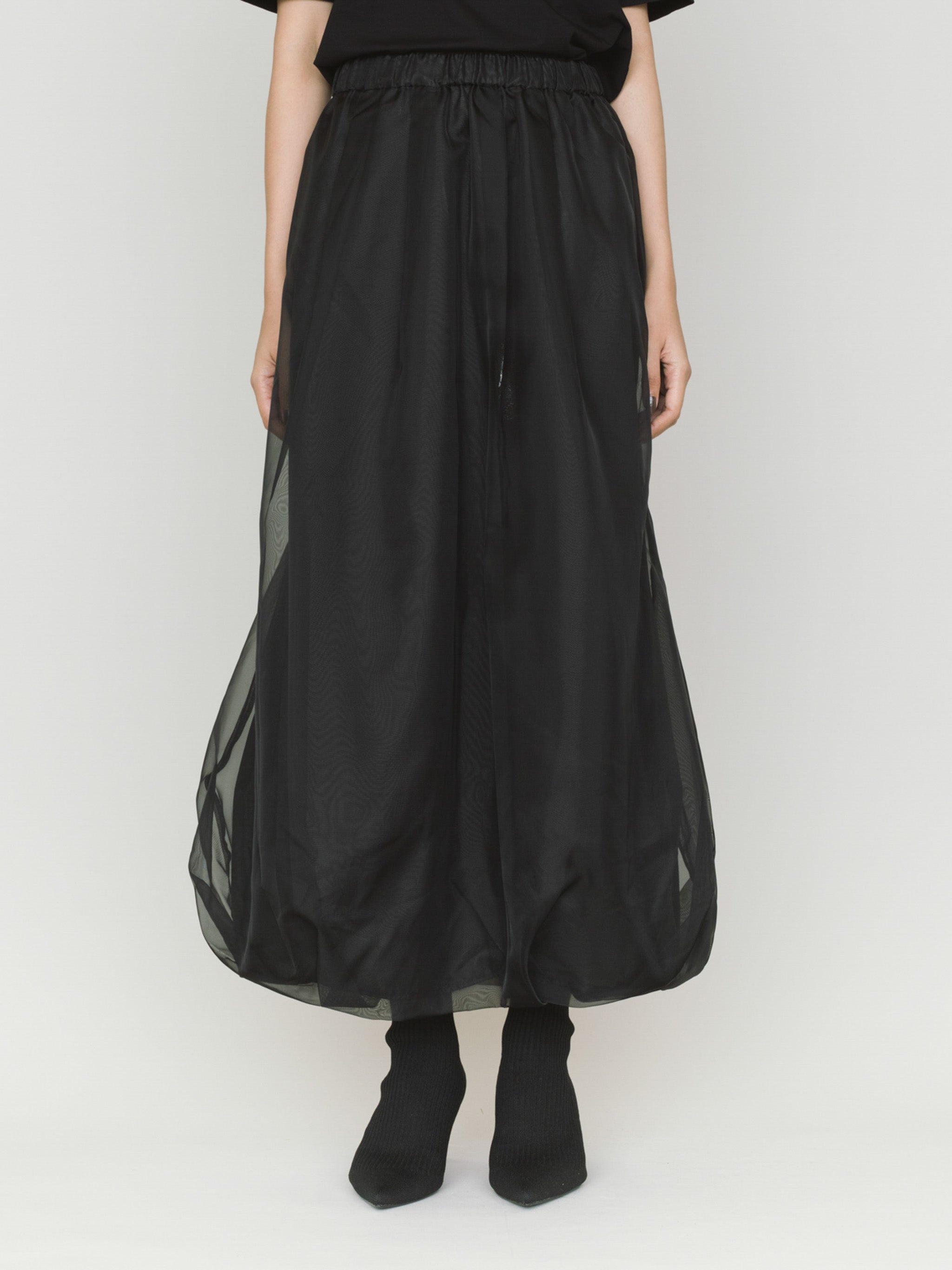 sheer long baloon skirt