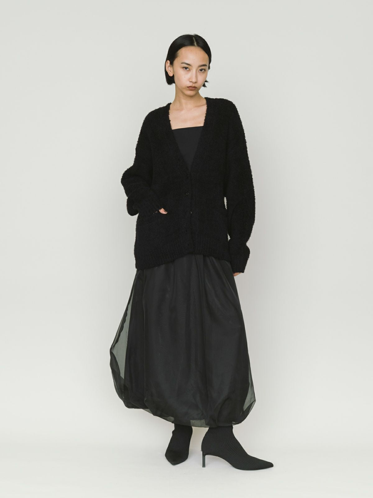 sheer long baloon skirt