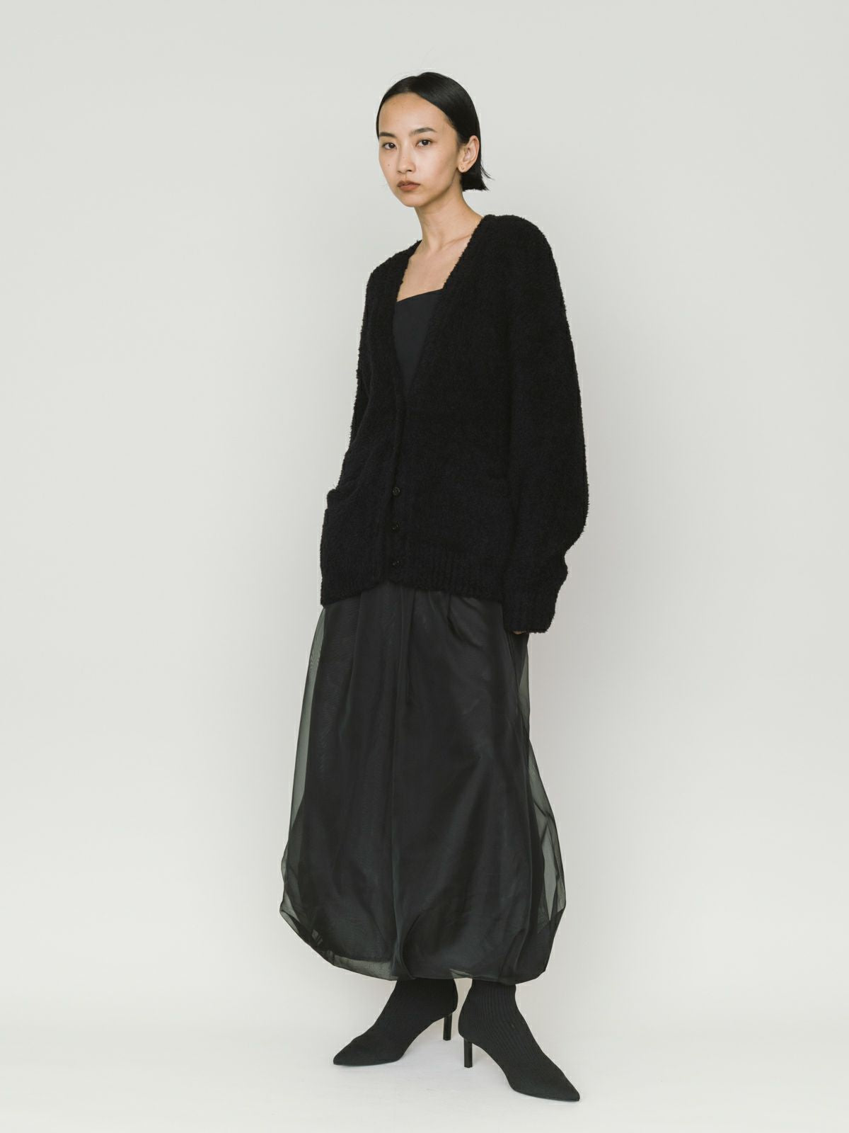 sheer long baloon skirt