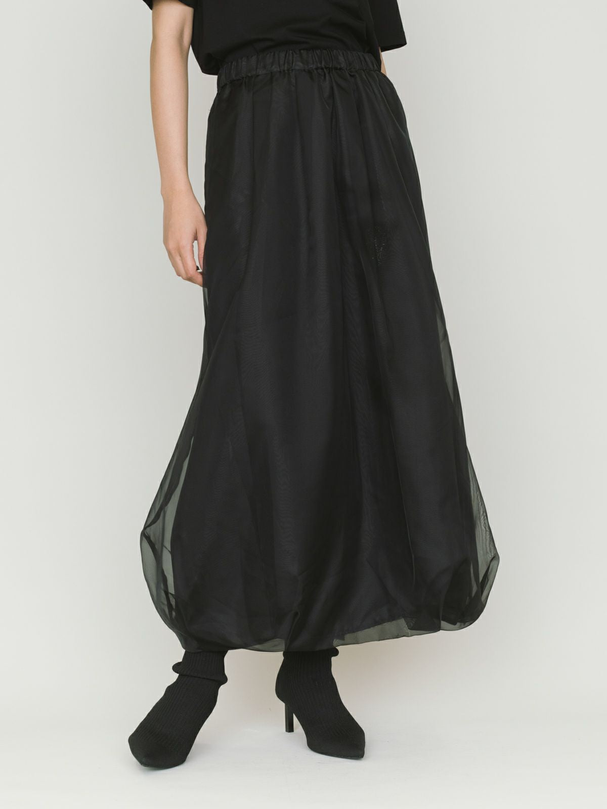 sheer long baloon skirt