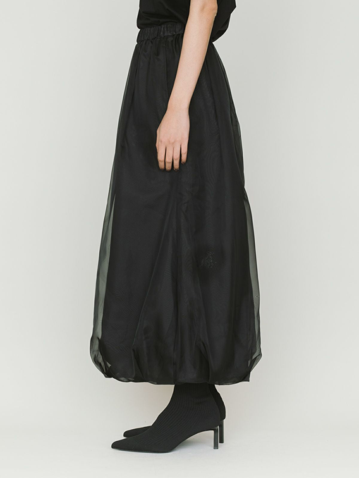 sheer long baloon skirt