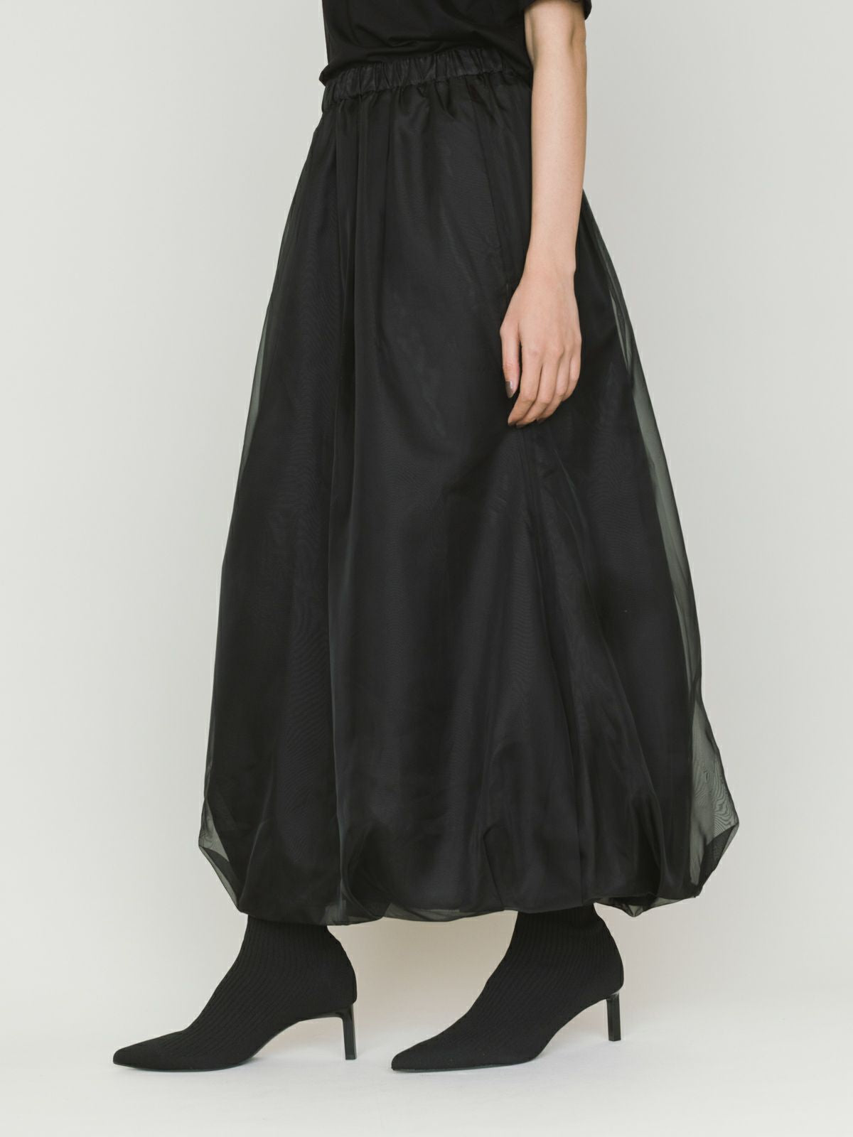 sheer long baloon skirt