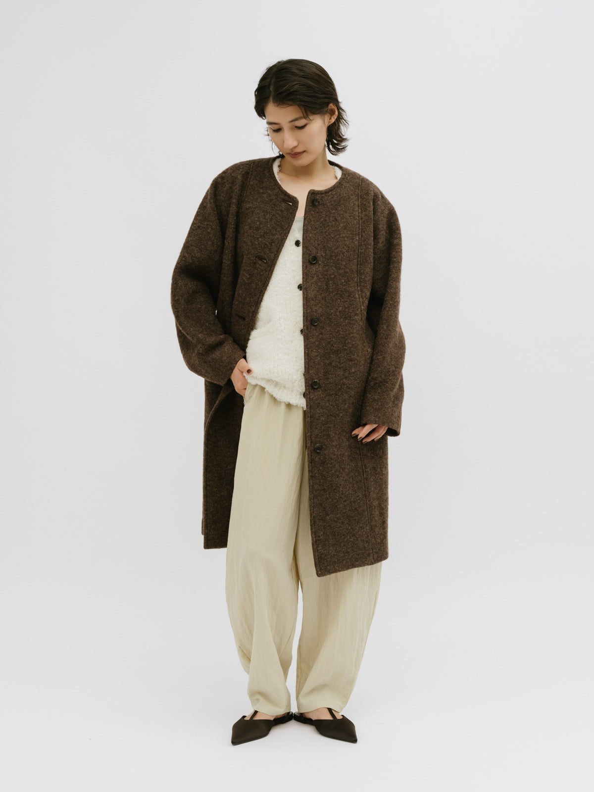 soft curve nylon pants