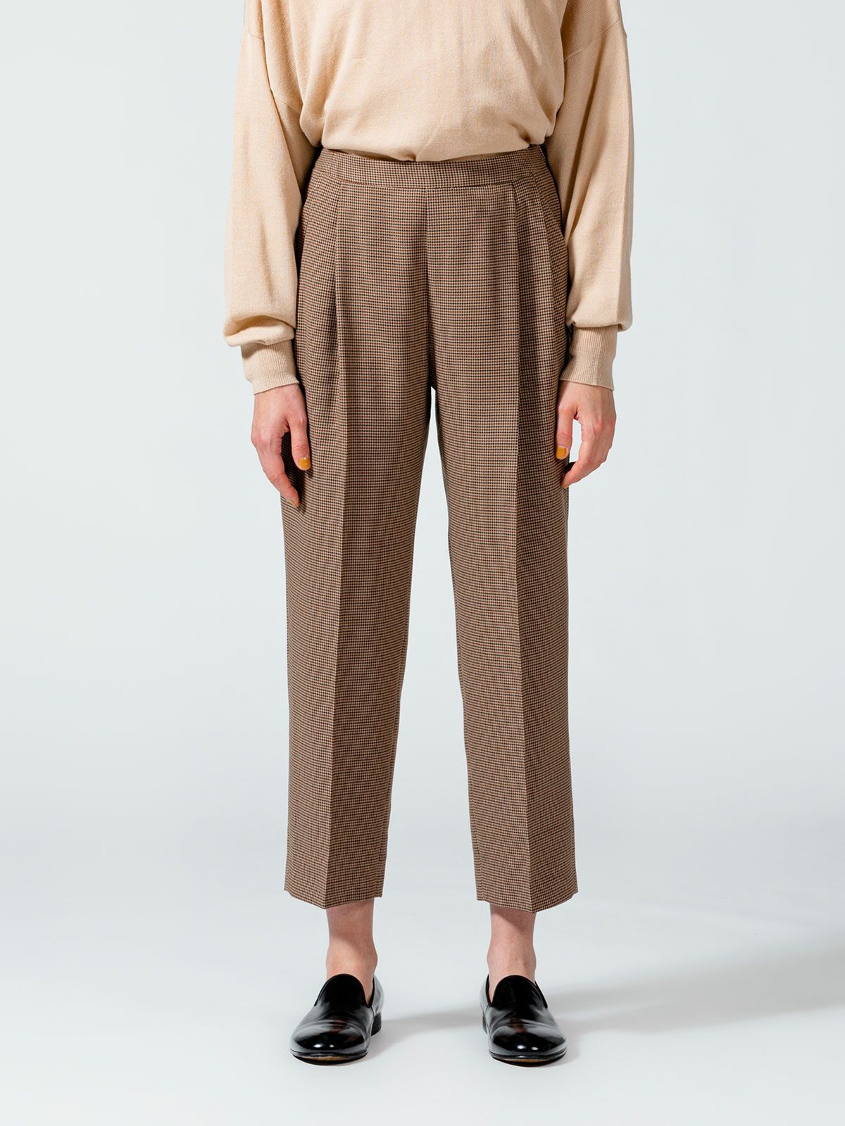 チェックセンタープレスパンツ(3-1056)