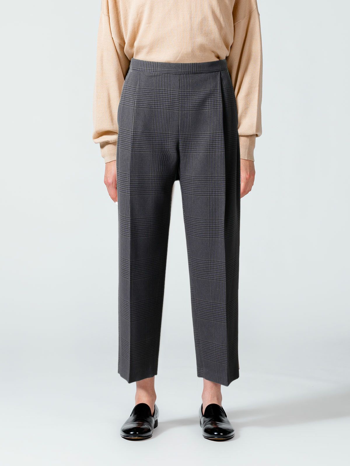 チェックセンタープレスパンツ(3-1056)