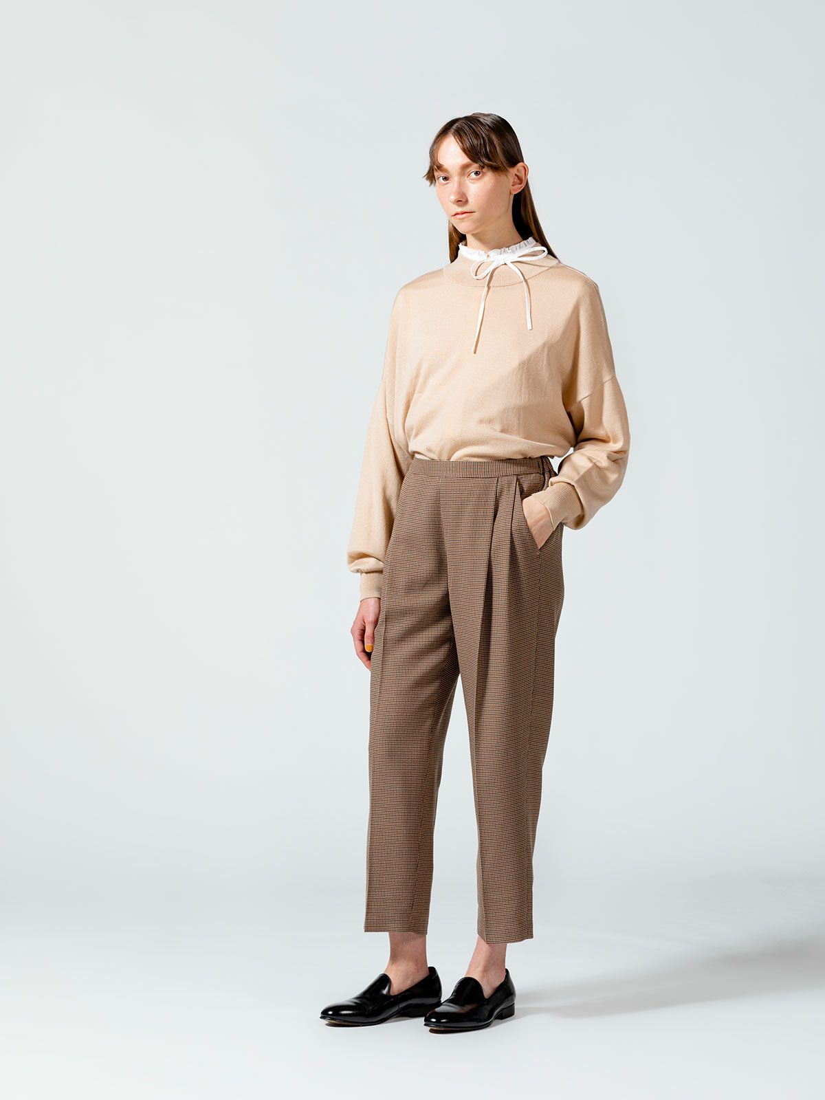 チェックセンタープレスパンツ(3-1056)