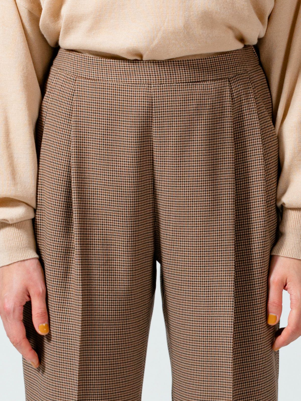 チェックセンタープレスパンツ(3-1056)