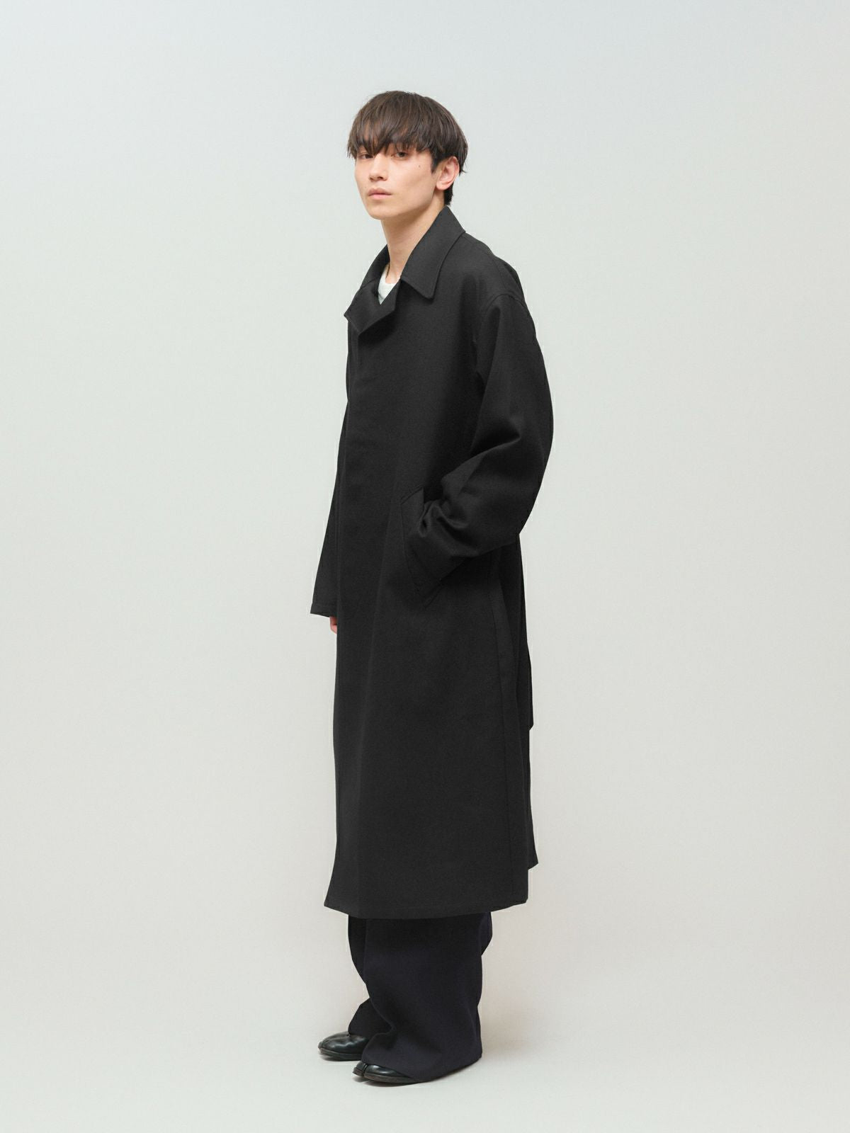 wool serge long coat