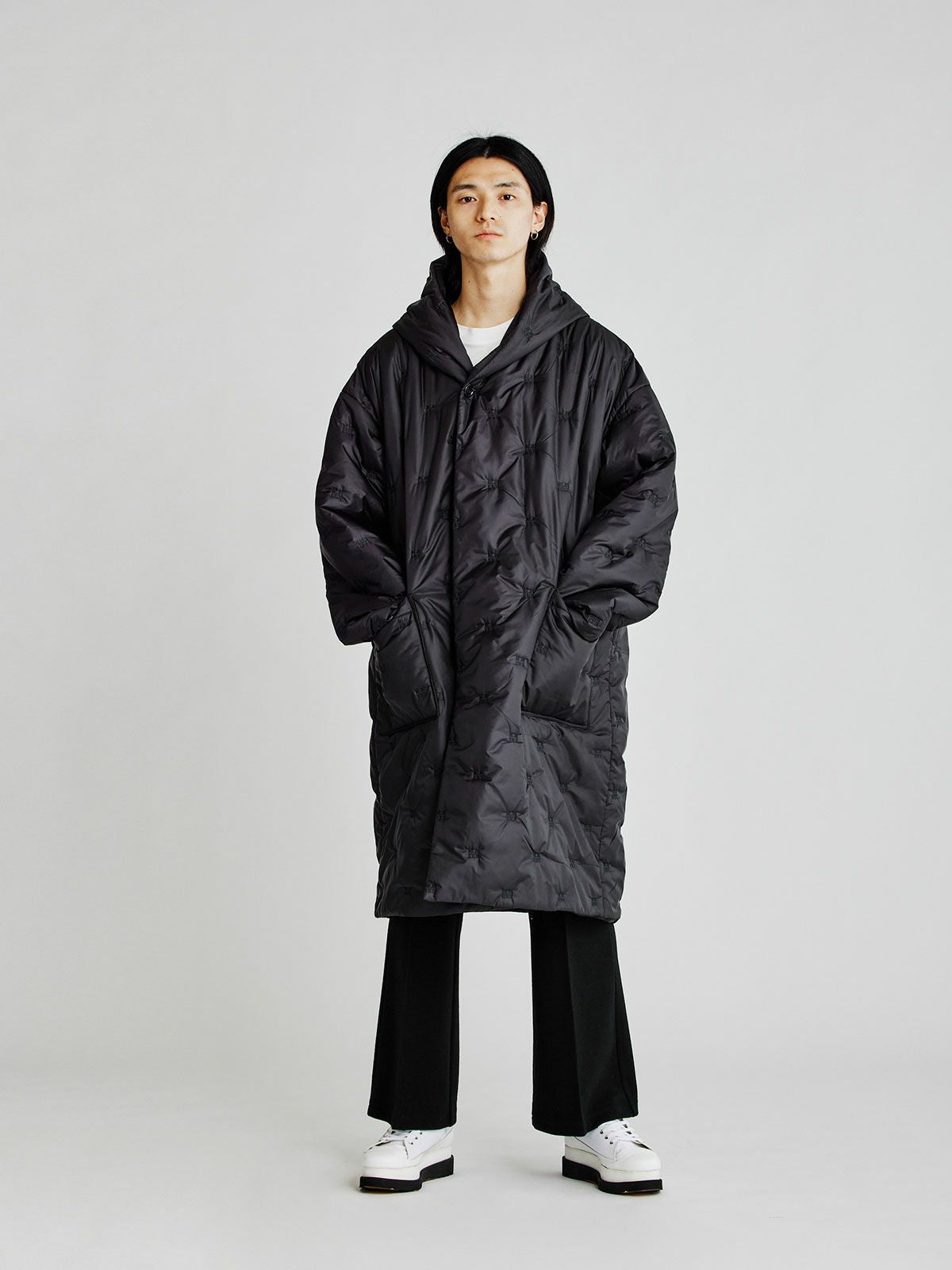 Men’s ロゴパディングダウンフードコート(3-1120)