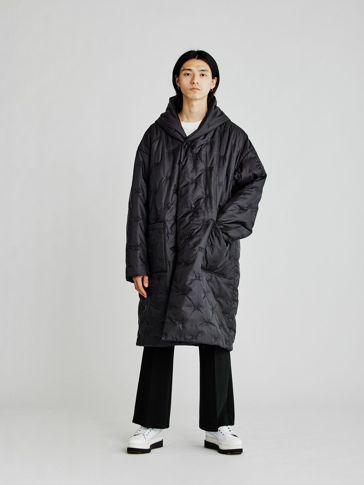 Men’s ロゴパディングダウンフードコート(3-1120)