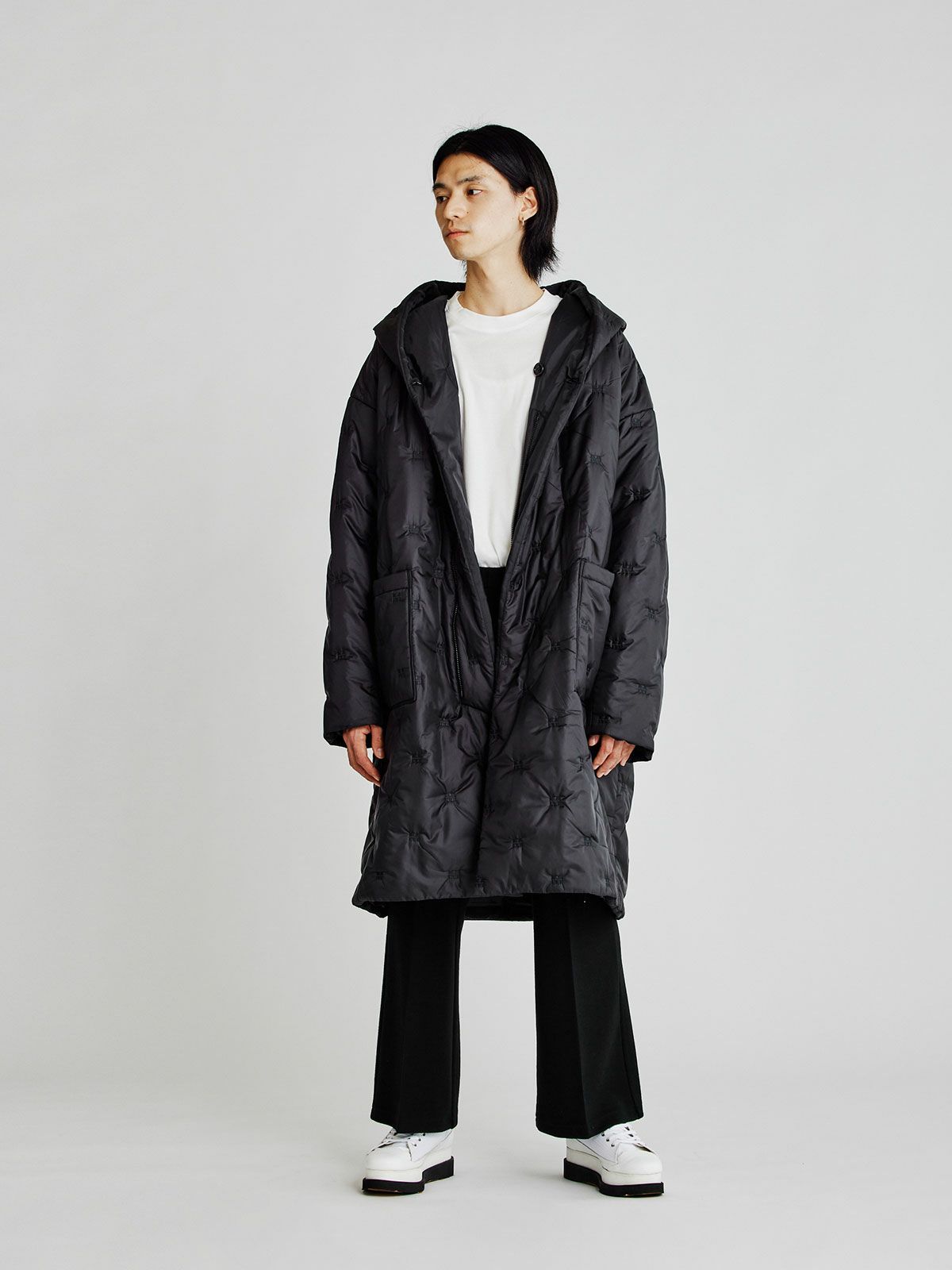 Men’s ロゴパディングダウンフードコート(3-1120)