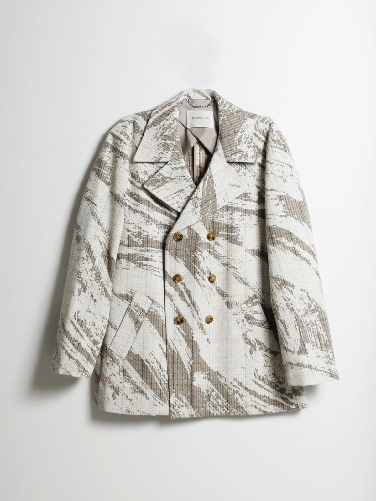 ツイードチェックかすみプリントコート(3-1542/3-1543)