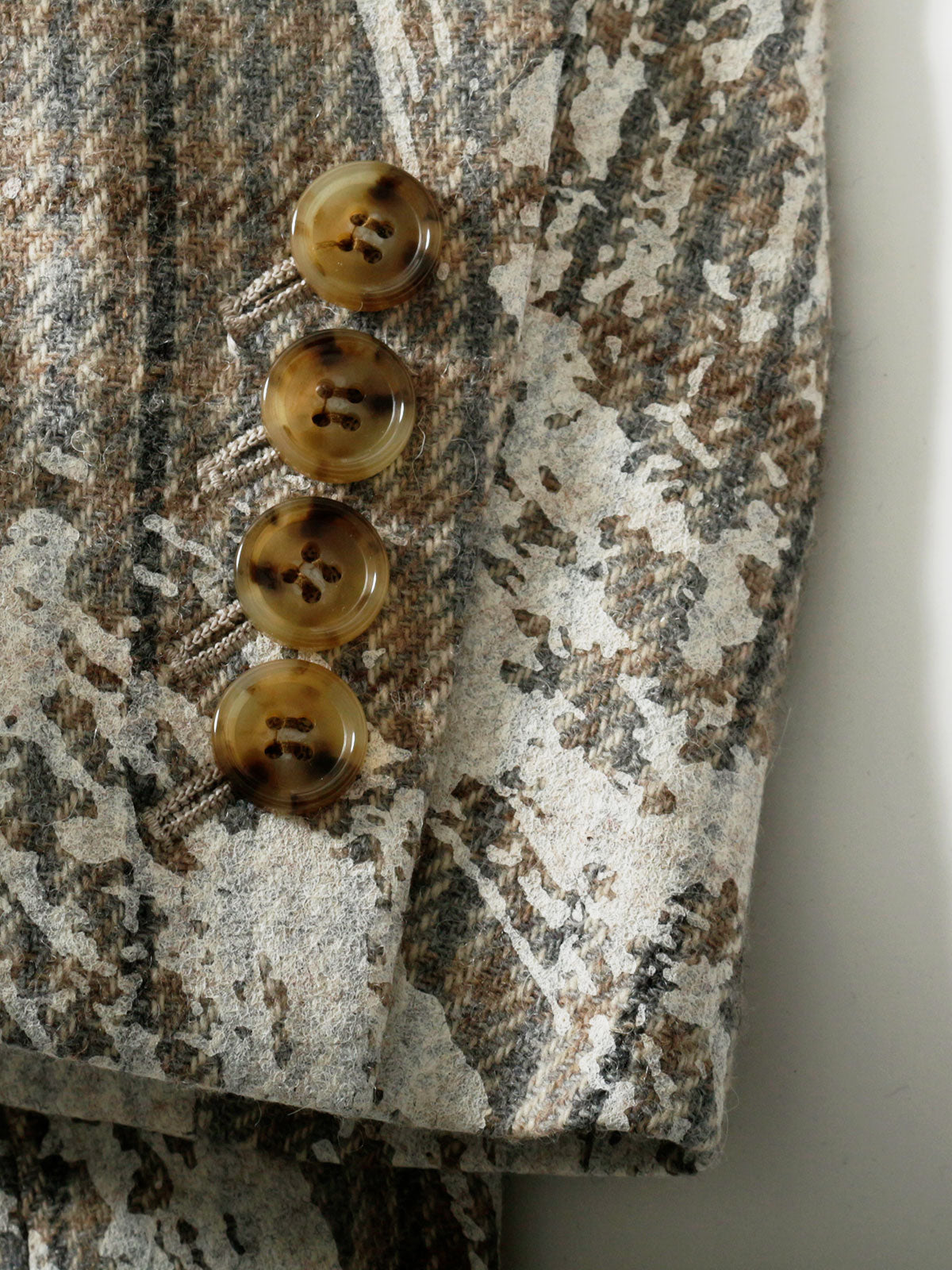 ツイードチェックかすみプリントコート(3-1542/3-1543)