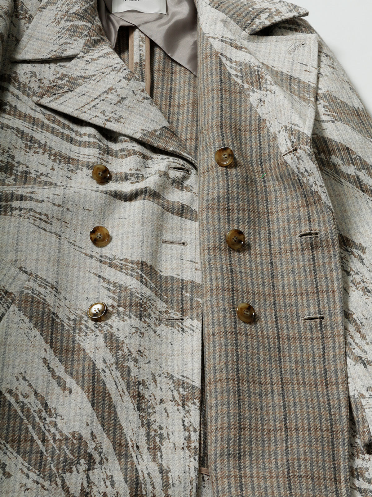 ツイードチェックかすみプリントコート(3-1542/3-1543)