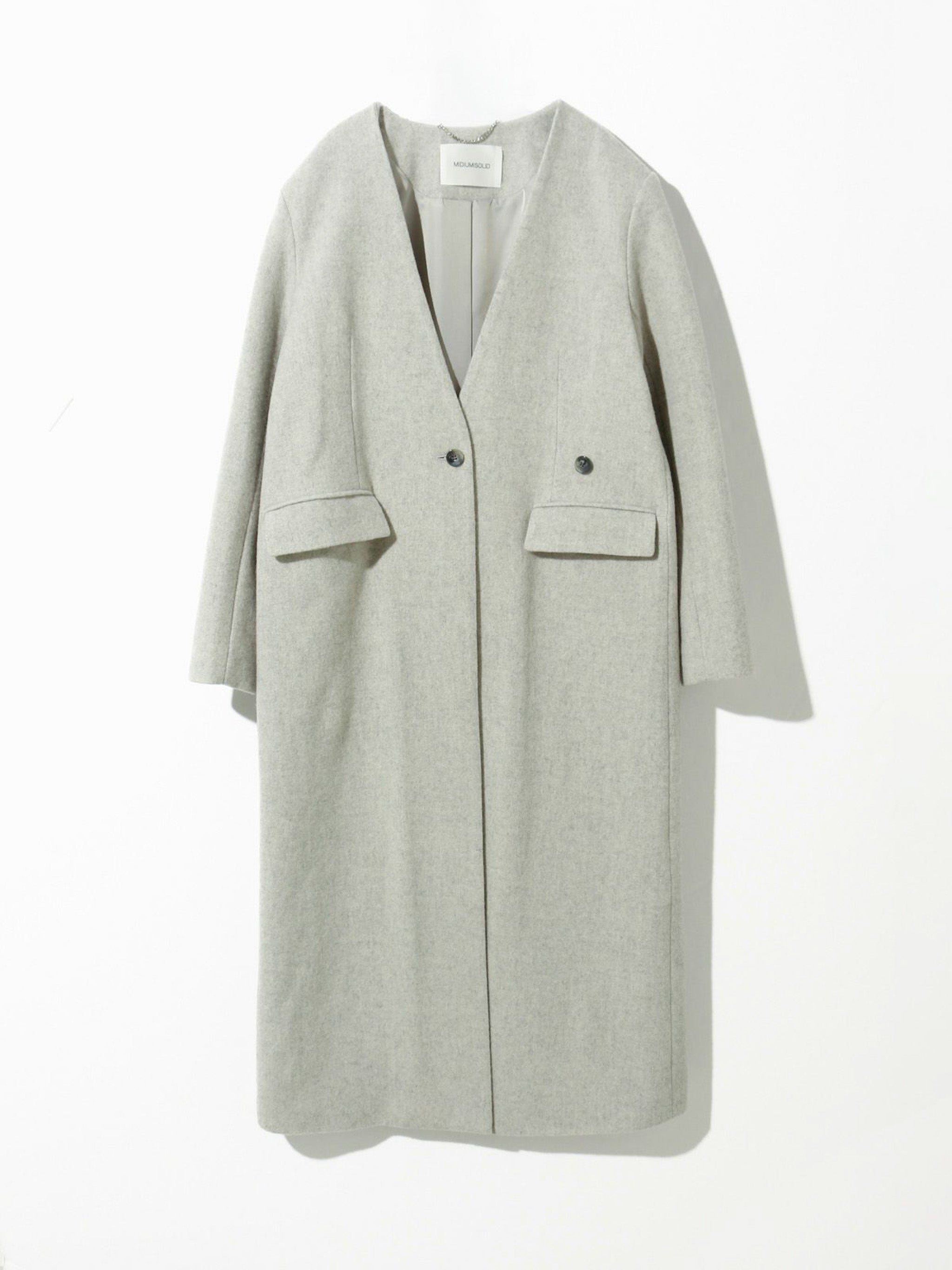 ノーカラーロングコート(3-1101)