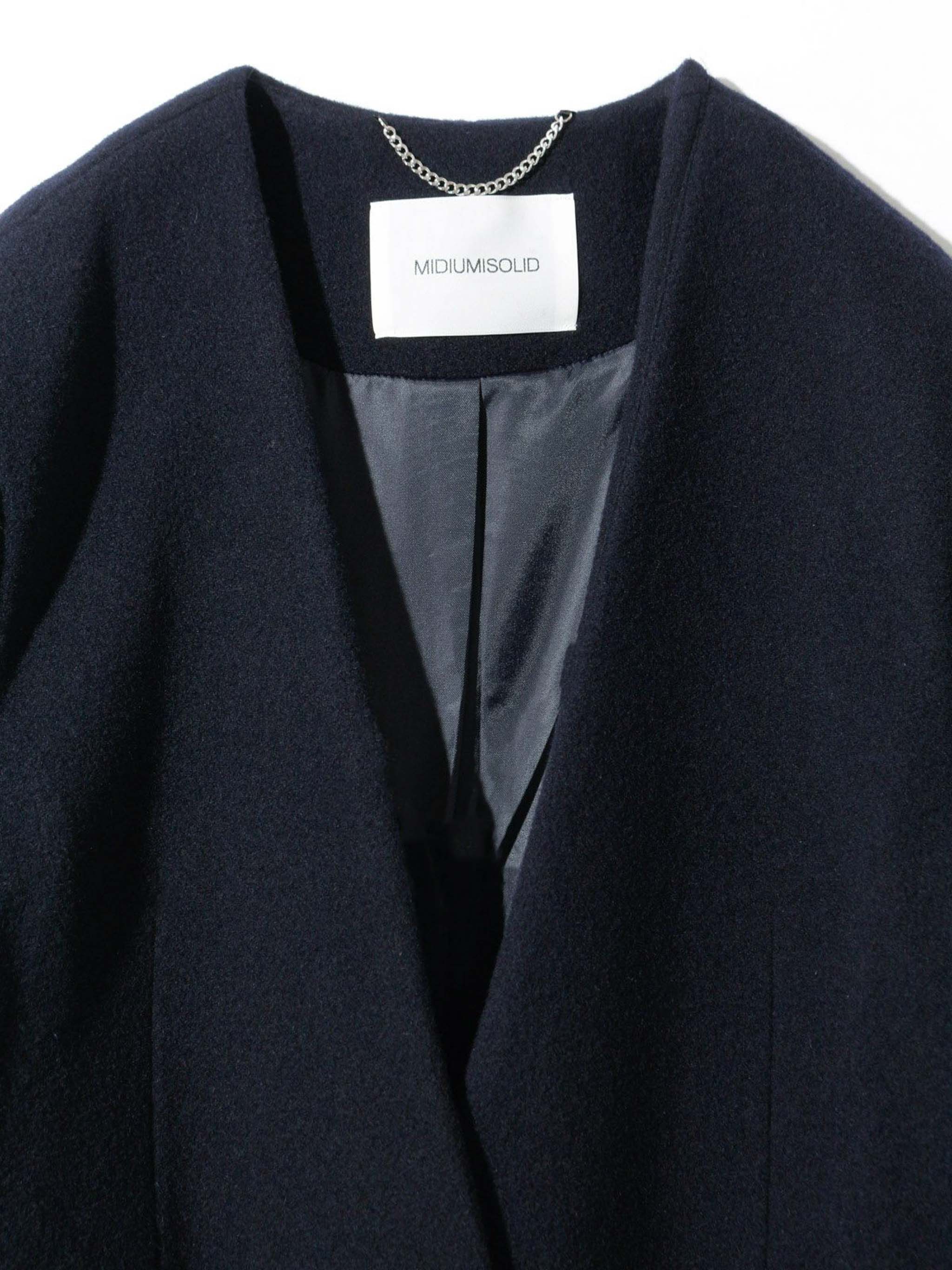 ノーカラーロングコート(3-1101)