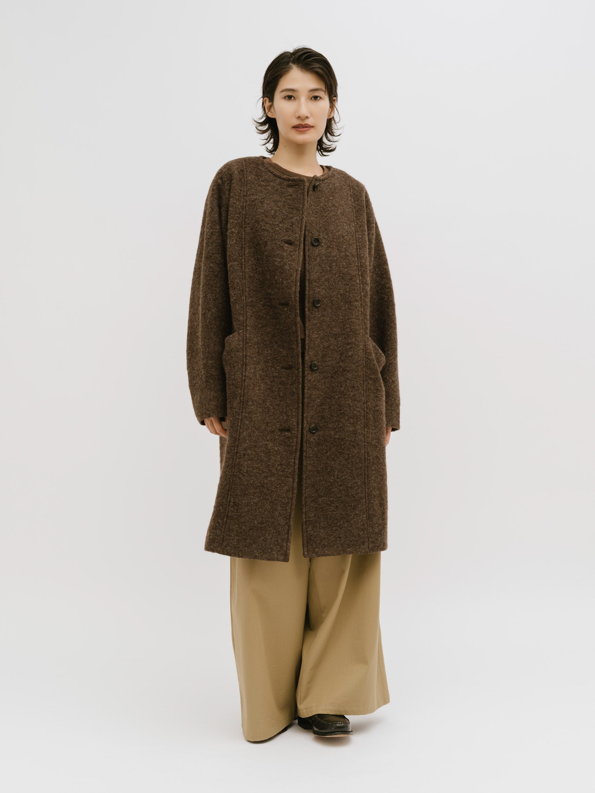 fluid crew neck coat