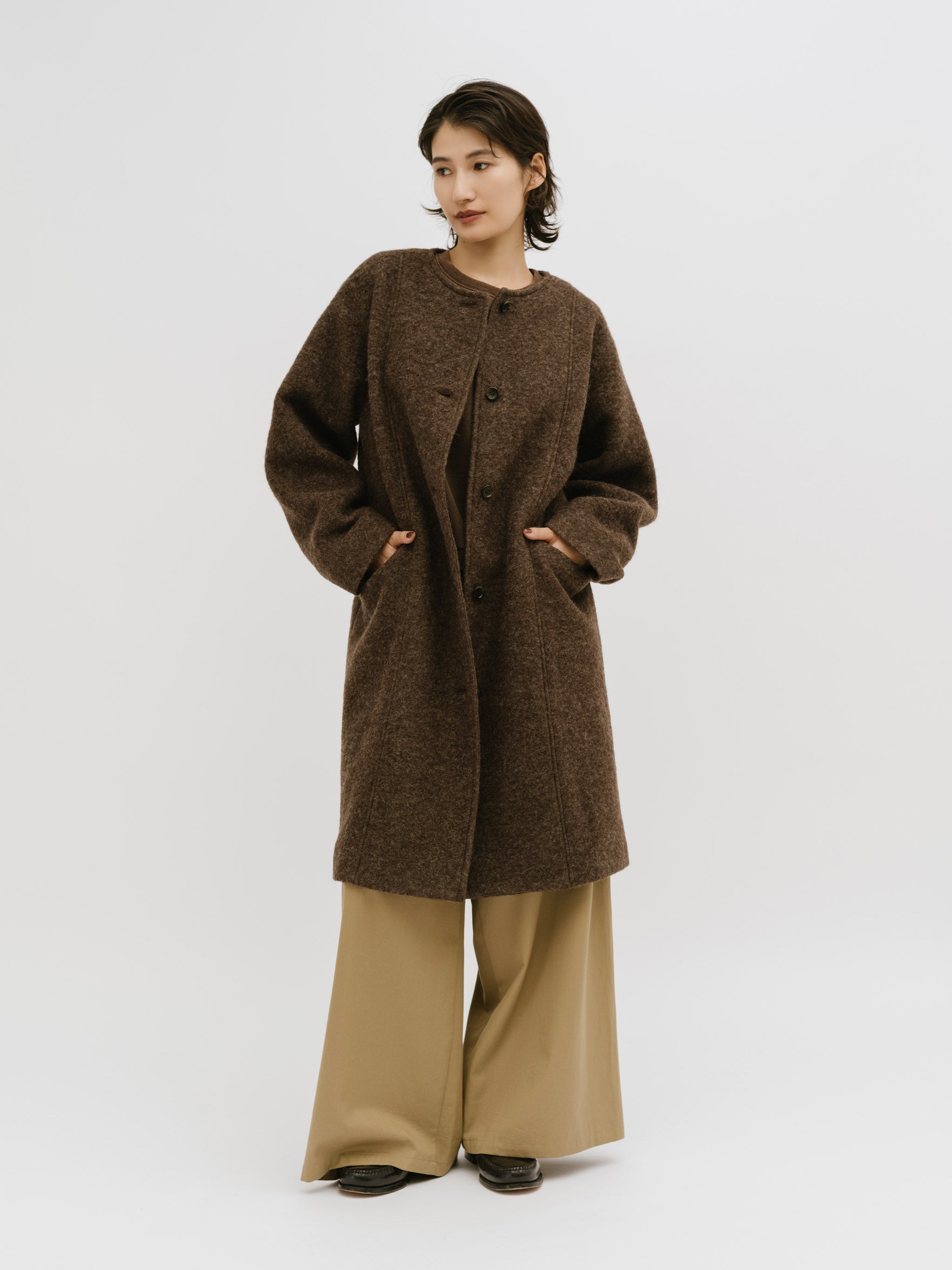 fluid crew neck coat