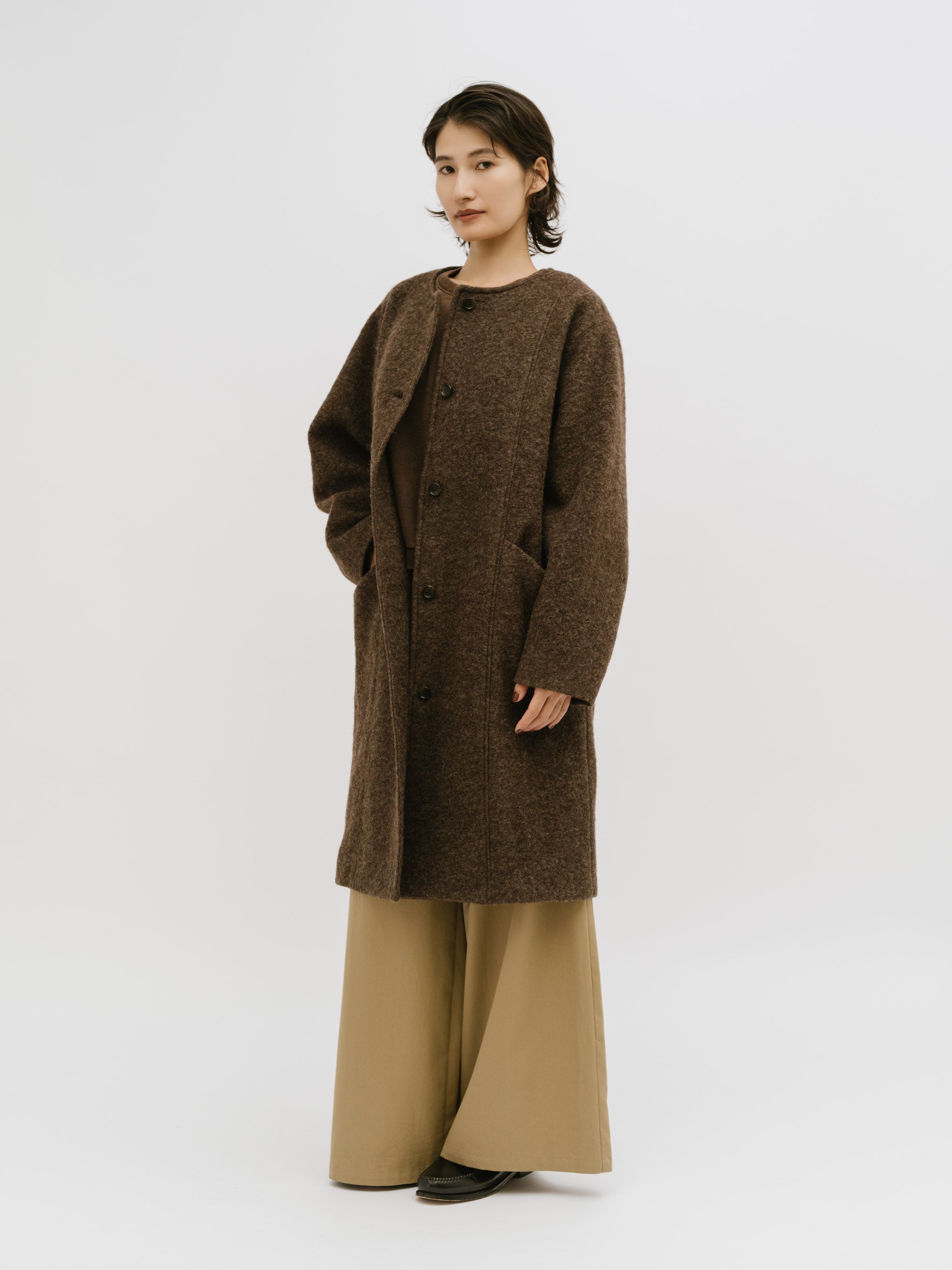 fluid crew neck coat