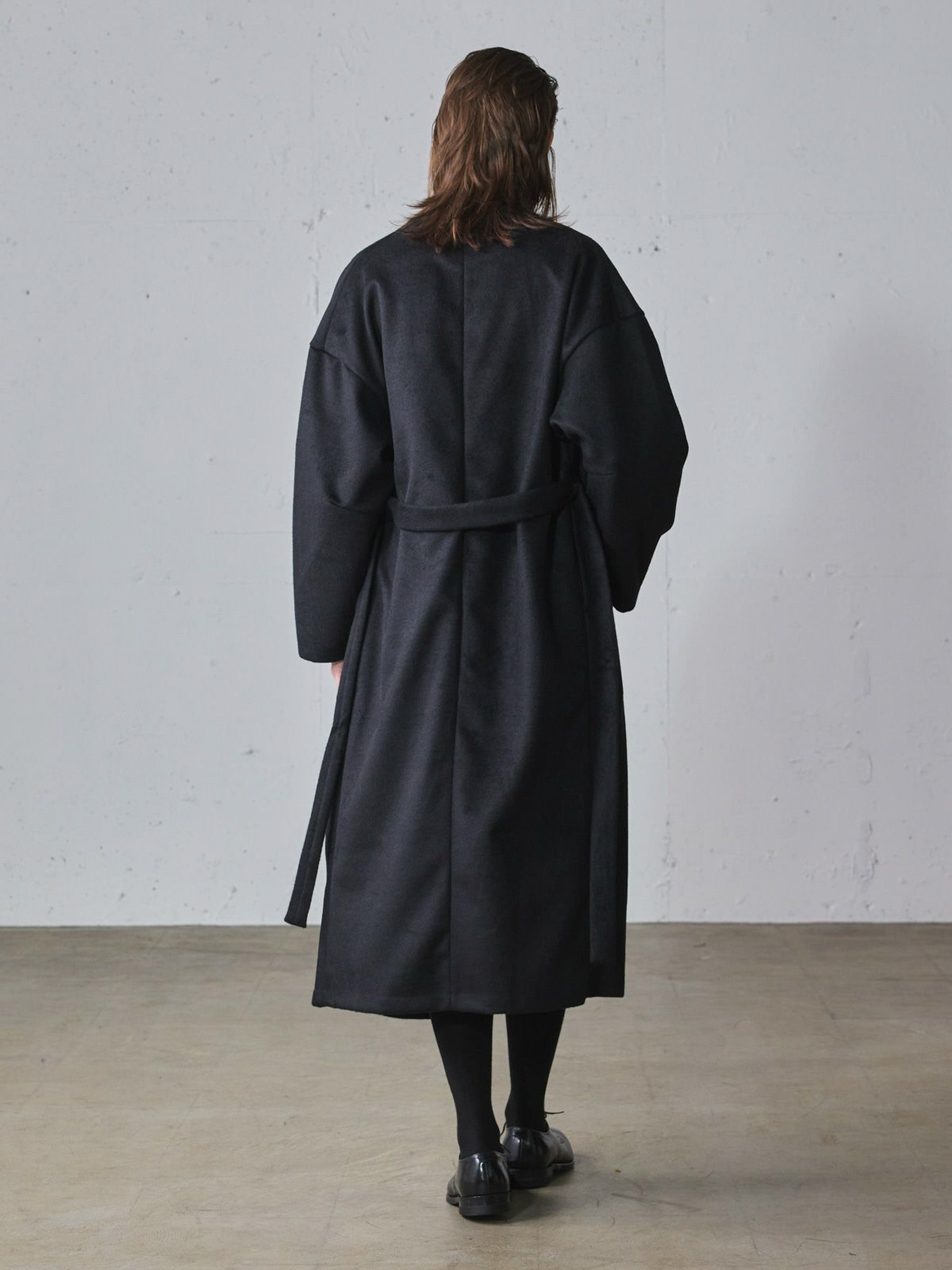 ベルト付きロングドレープコート(3-1186)