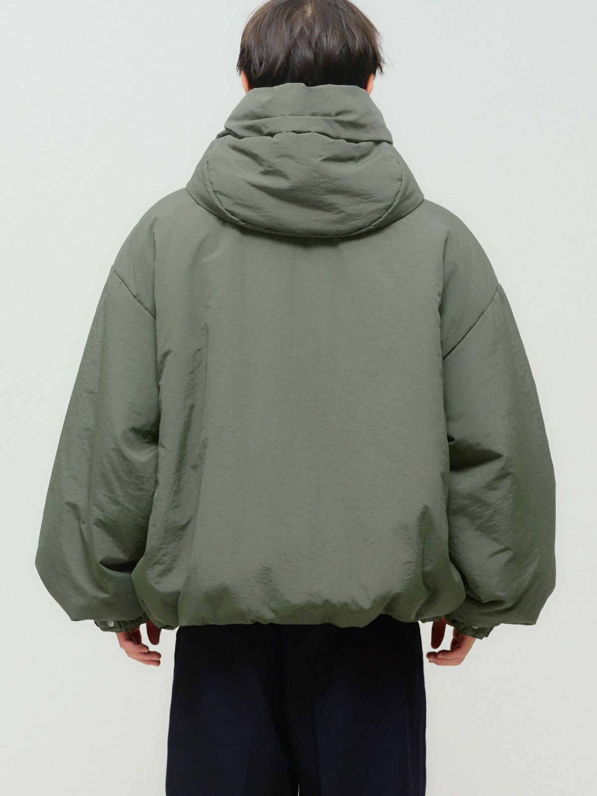 hooded padding blouson