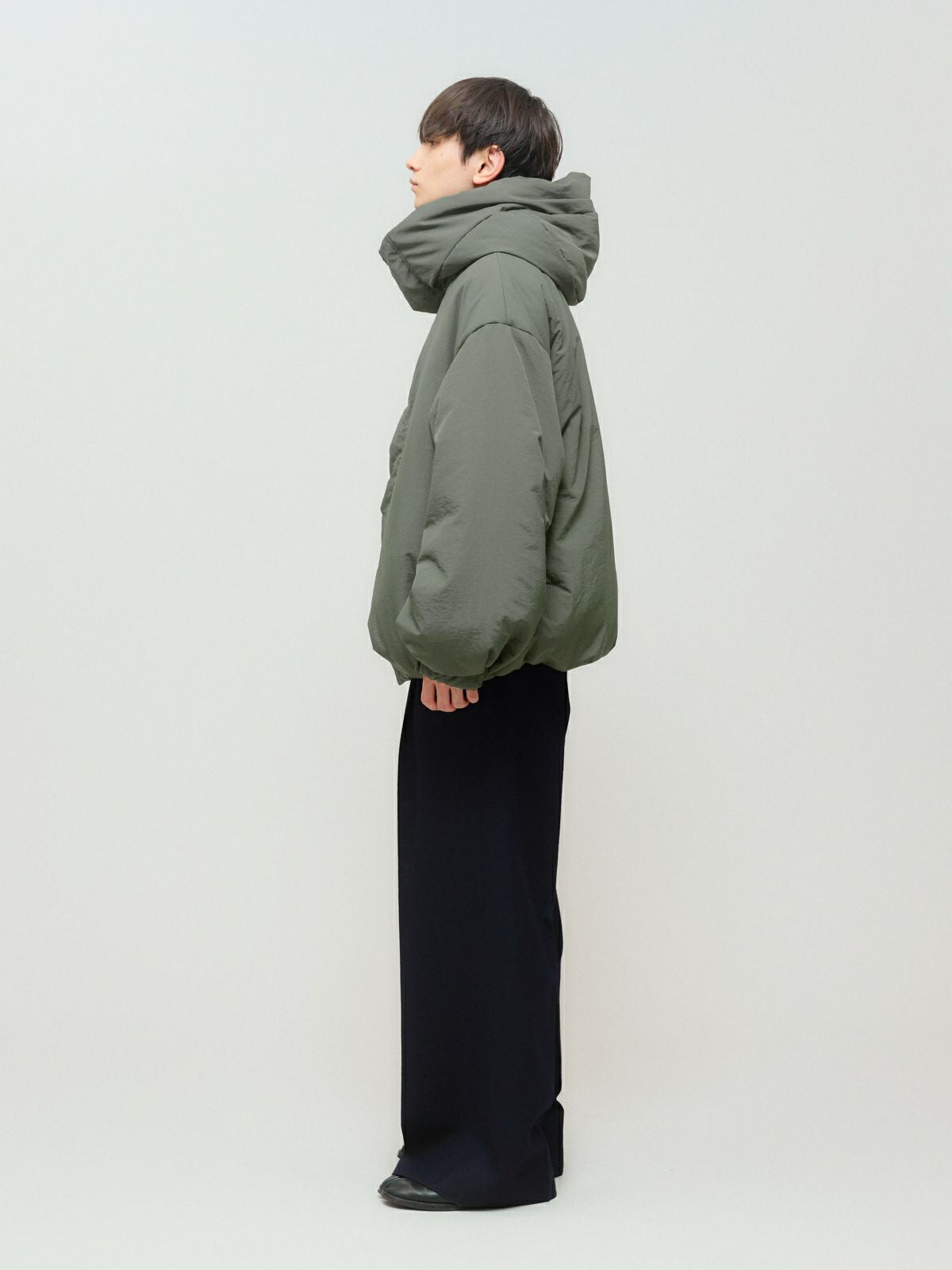 hooded padding blouson