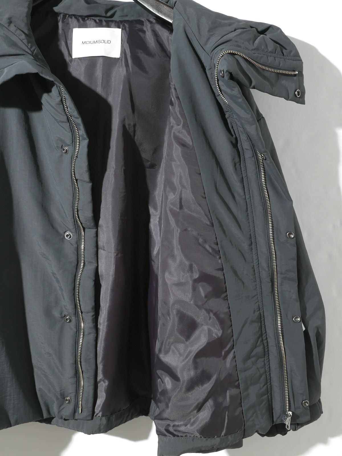 hooded padding blouson