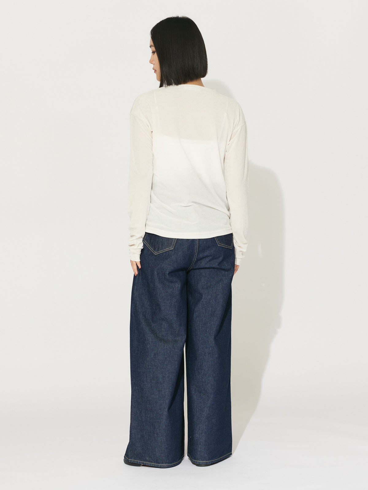 sheer velour pullover