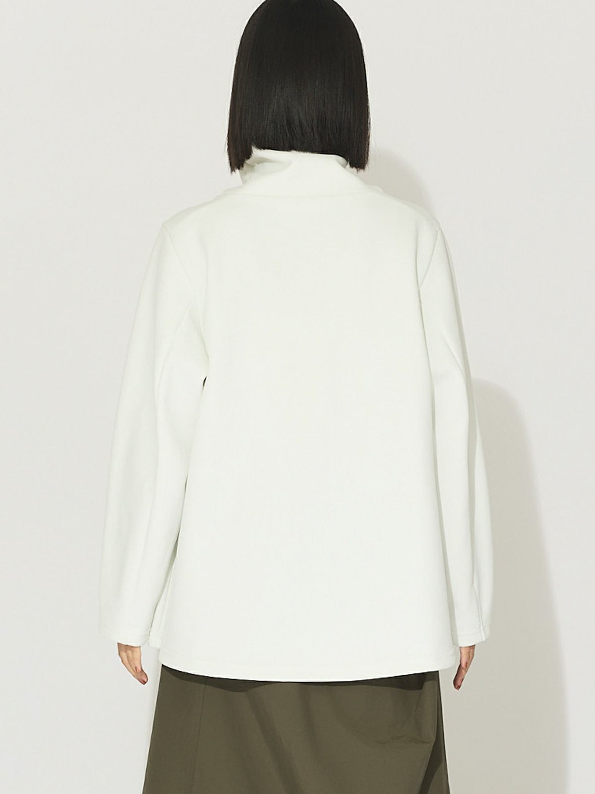 ダブルニットハイネックロングプルオーバー