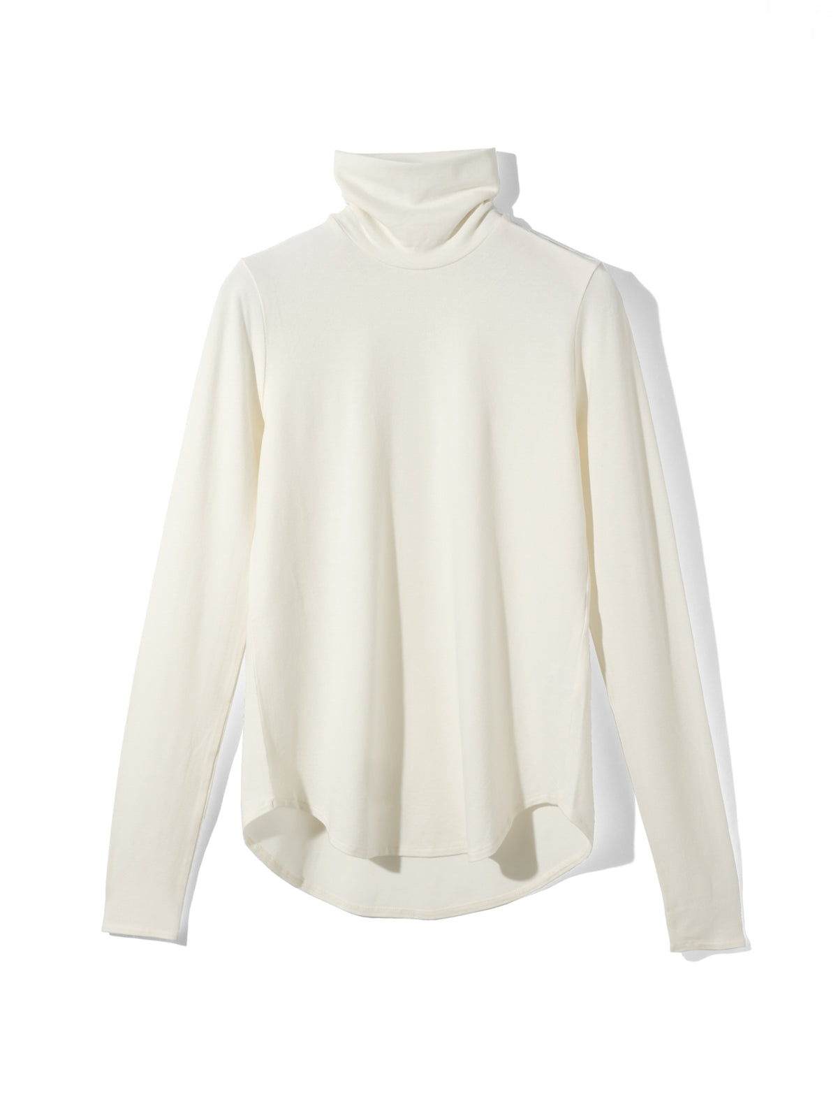high neck round hem pullover