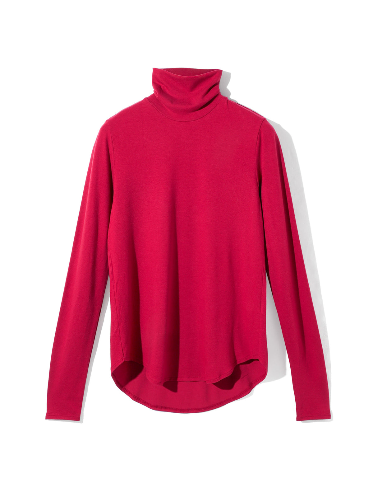 high neck round hem pullover