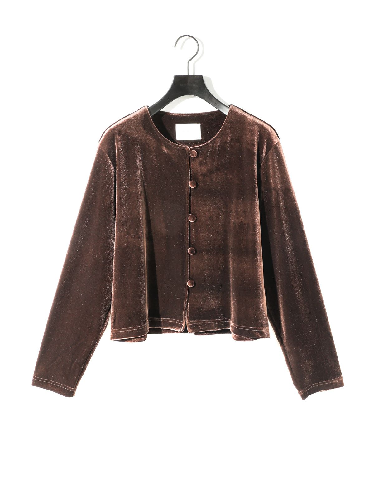 crew neck velour cardigan