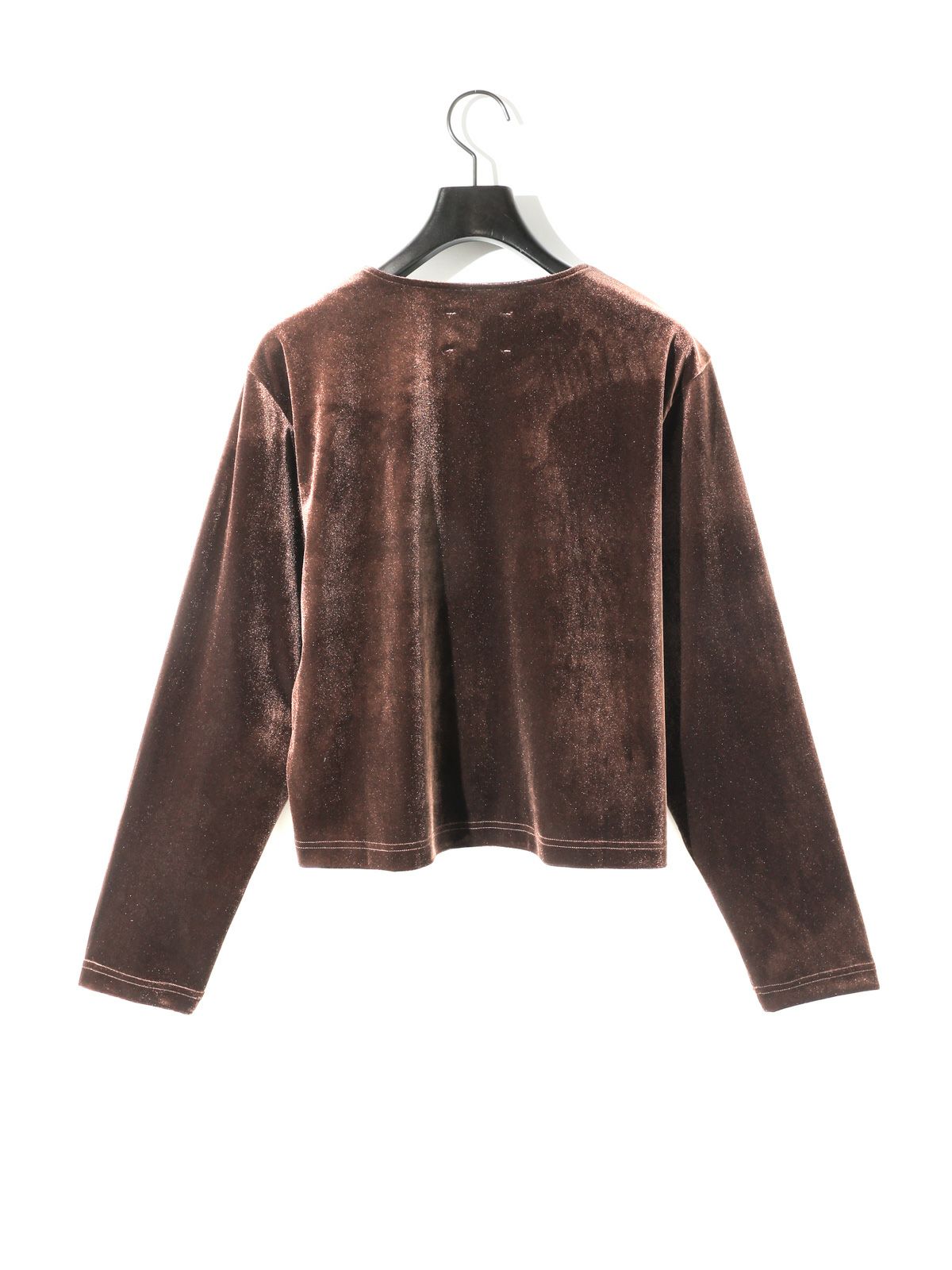 crew neck velour cardigan