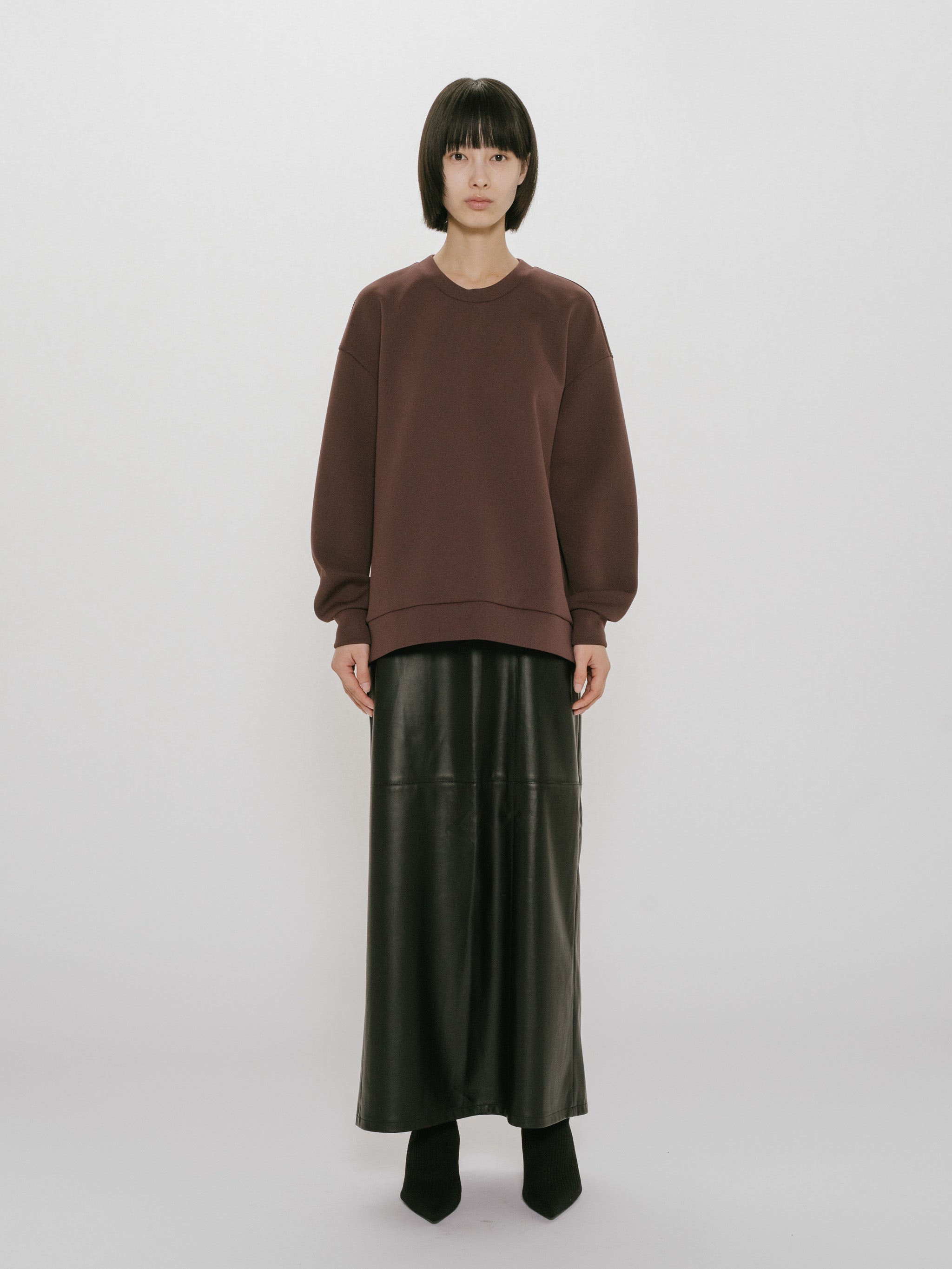 double knit long sleeve pullover