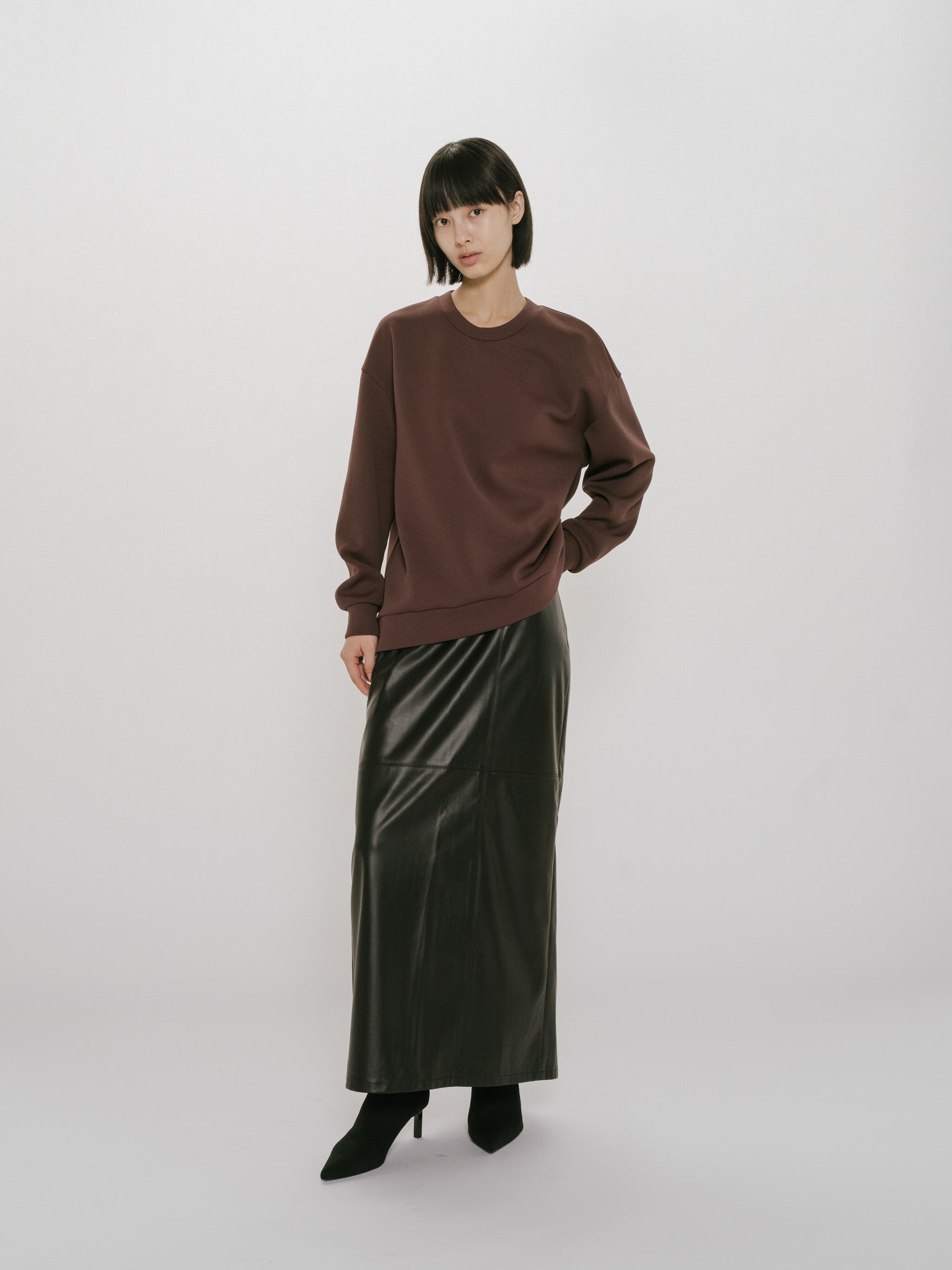 double knit long sleeve pullover