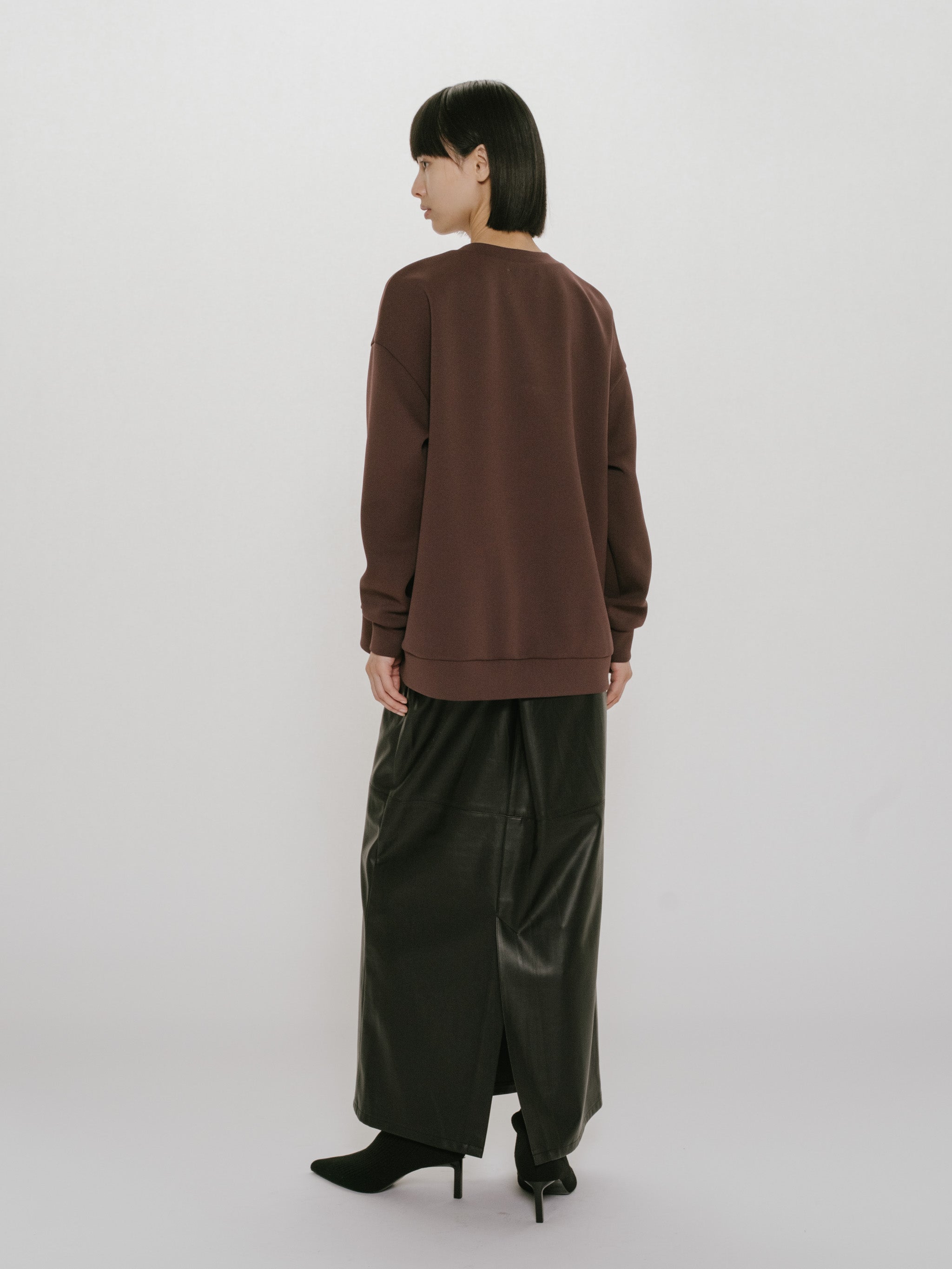 double knit long sleeve pullover