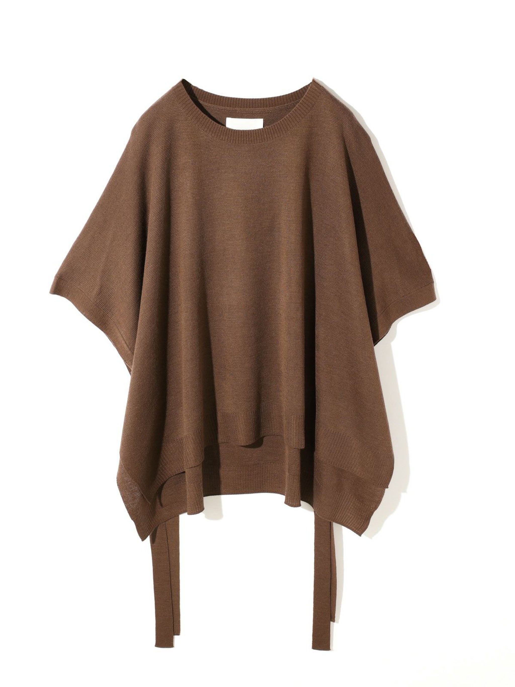 サイドリボンポンチョ