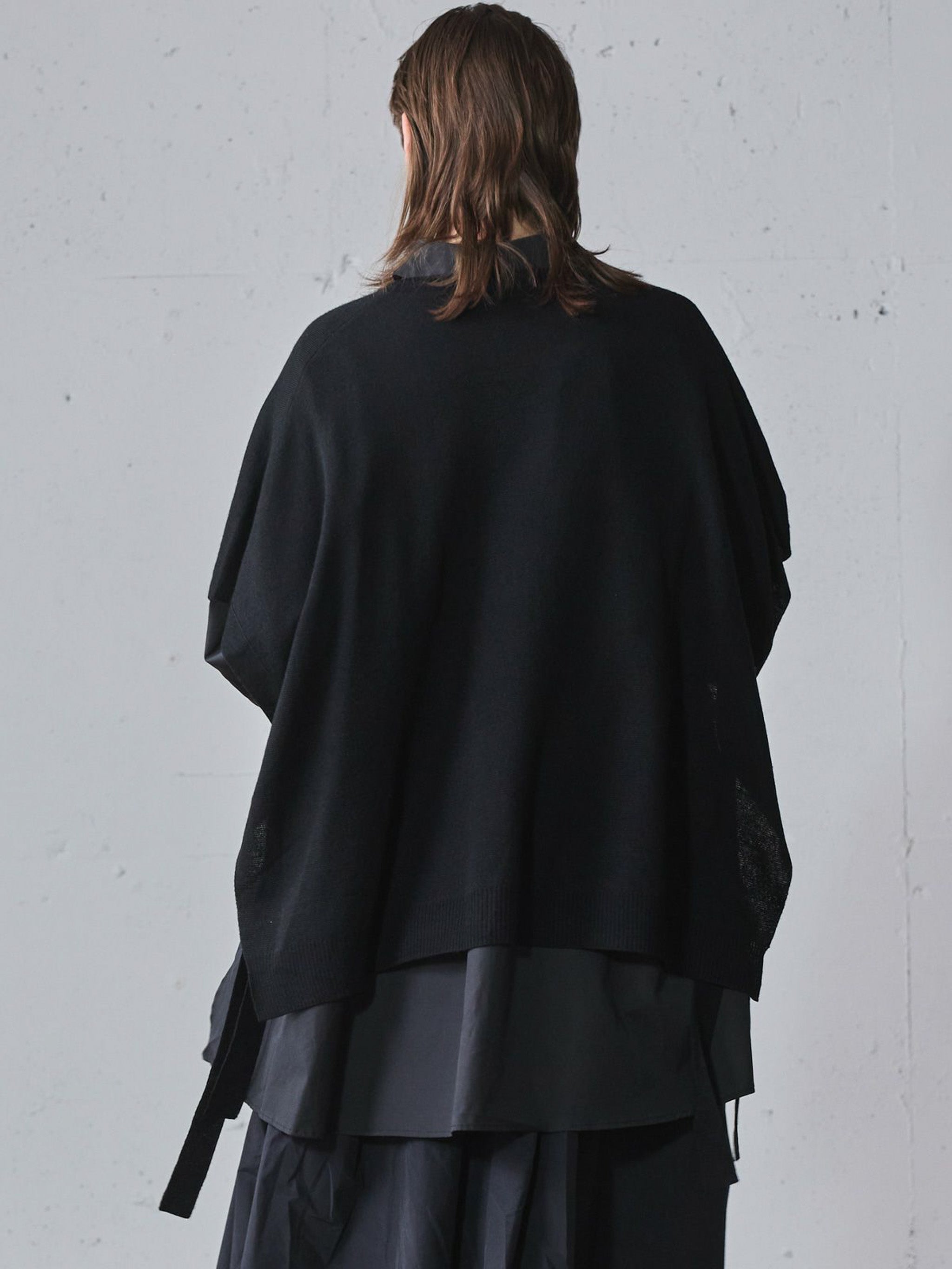 サイドリボンポンチョ