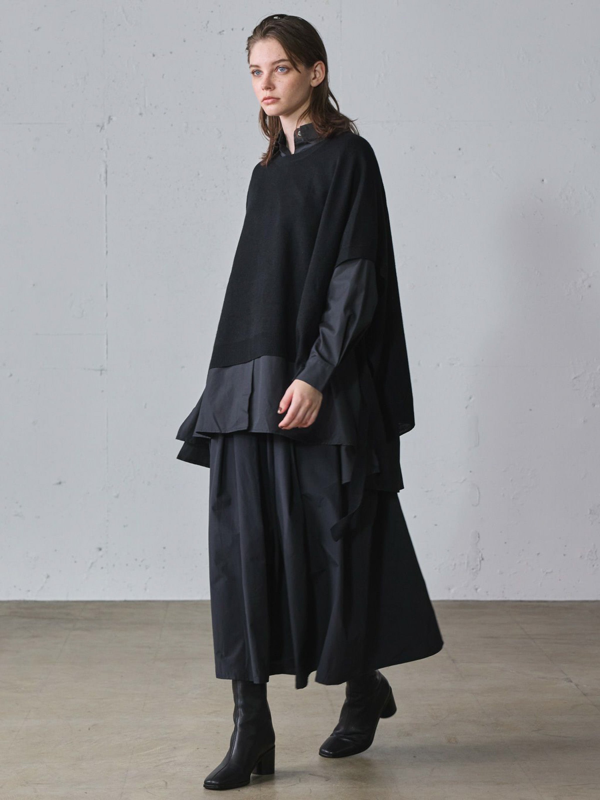 サイドリボンポンチョ